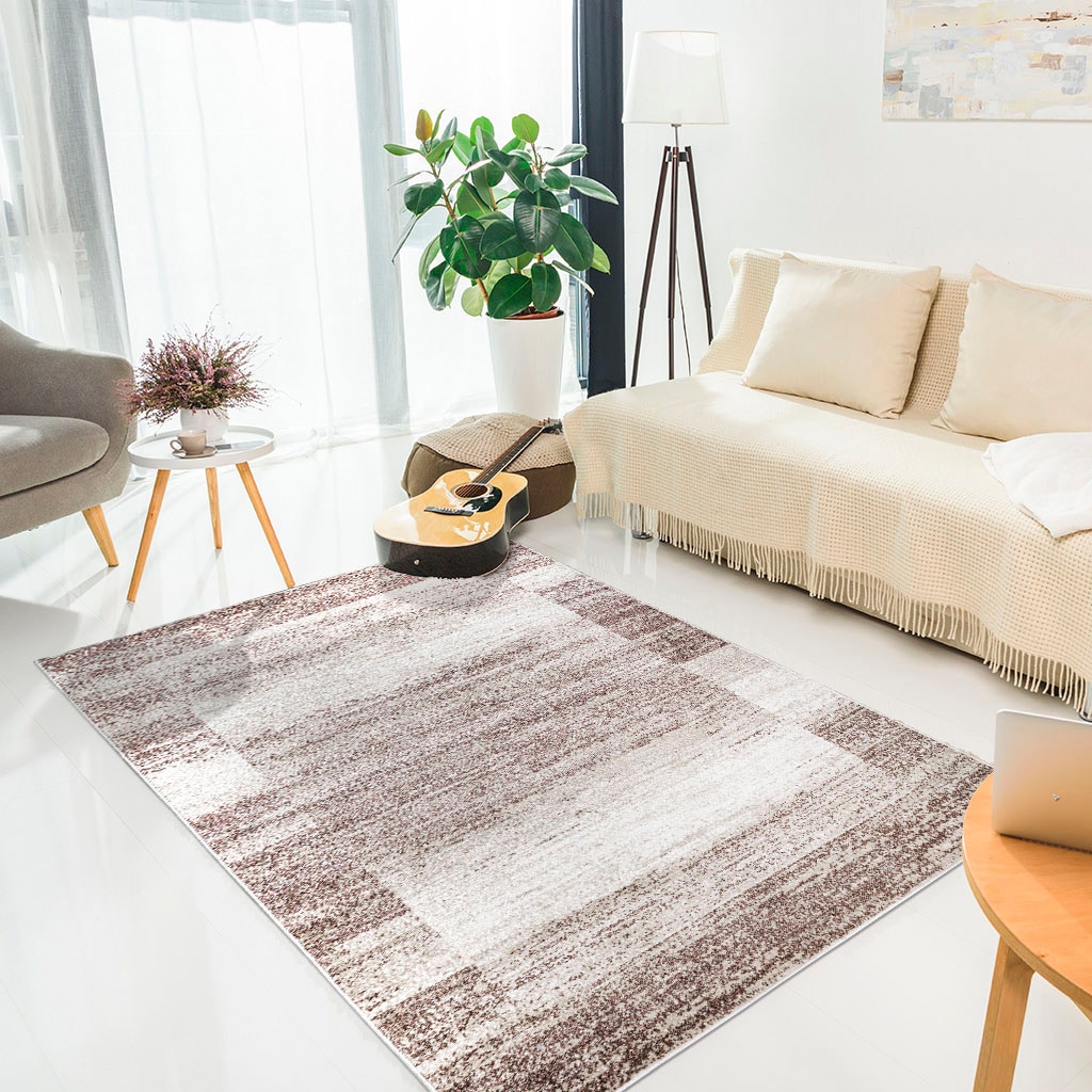 my home Teppich »Beldre«, rechteckig, mit besonders weichem Flor, Kurzflor,  modernes Design, mit Bordüre auf Rechnung | BAUR | Kurzflor-Teppiche
