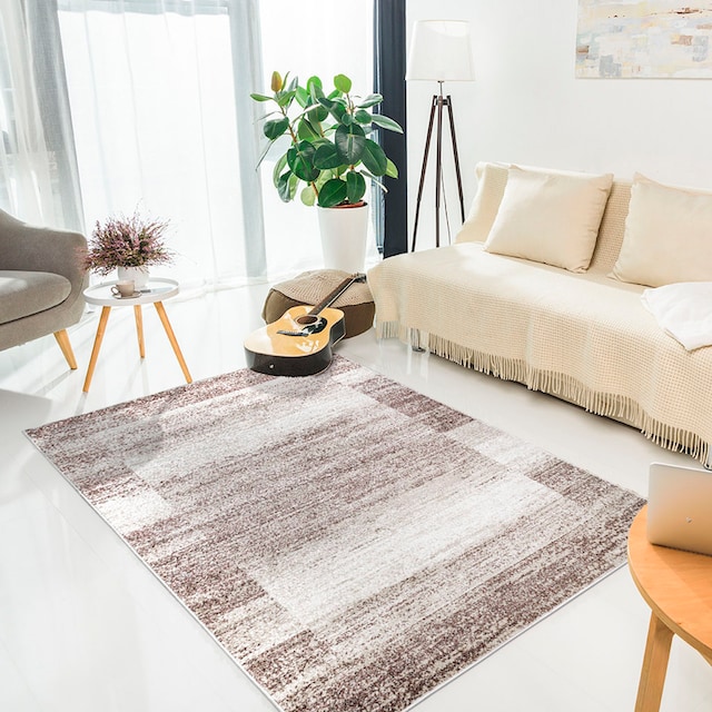 my home Teppich »Beldre«, rechteckig, mit besonders weichem Flor, Kurzflor,  modernes Design, mit Bordüre auf Rechnung | BAUR