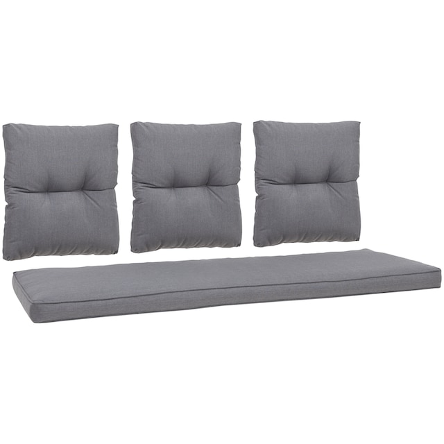 KONIFERA Gartenlounge-Set »Monaco«, (16 tlg.), mit Sitzbank, Hocker, Tisch  145x80 cm, inkl. Auflagen, Alu/Polyrattan | BAUR