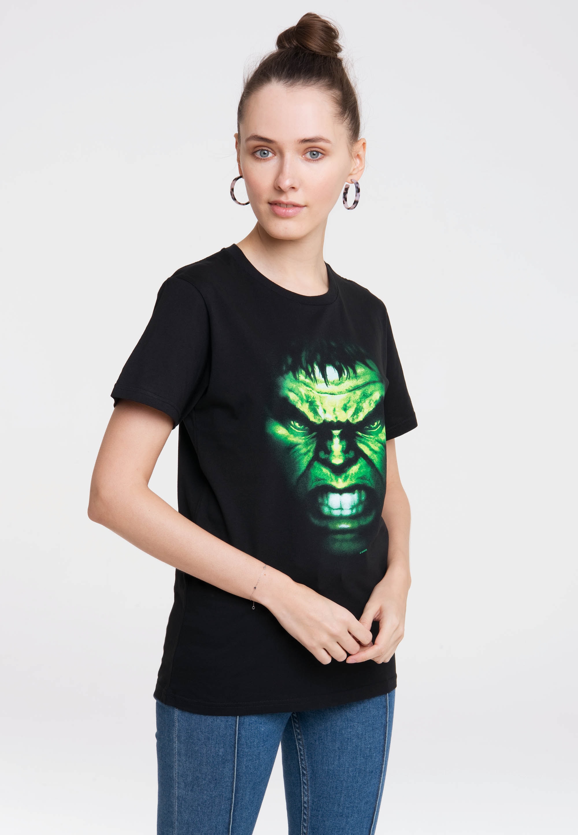 LOGOSHIRT T-Shirt »Marvel Gesicht«, Hulk mit tollem - | kaufen Hulk-Print BAUR für