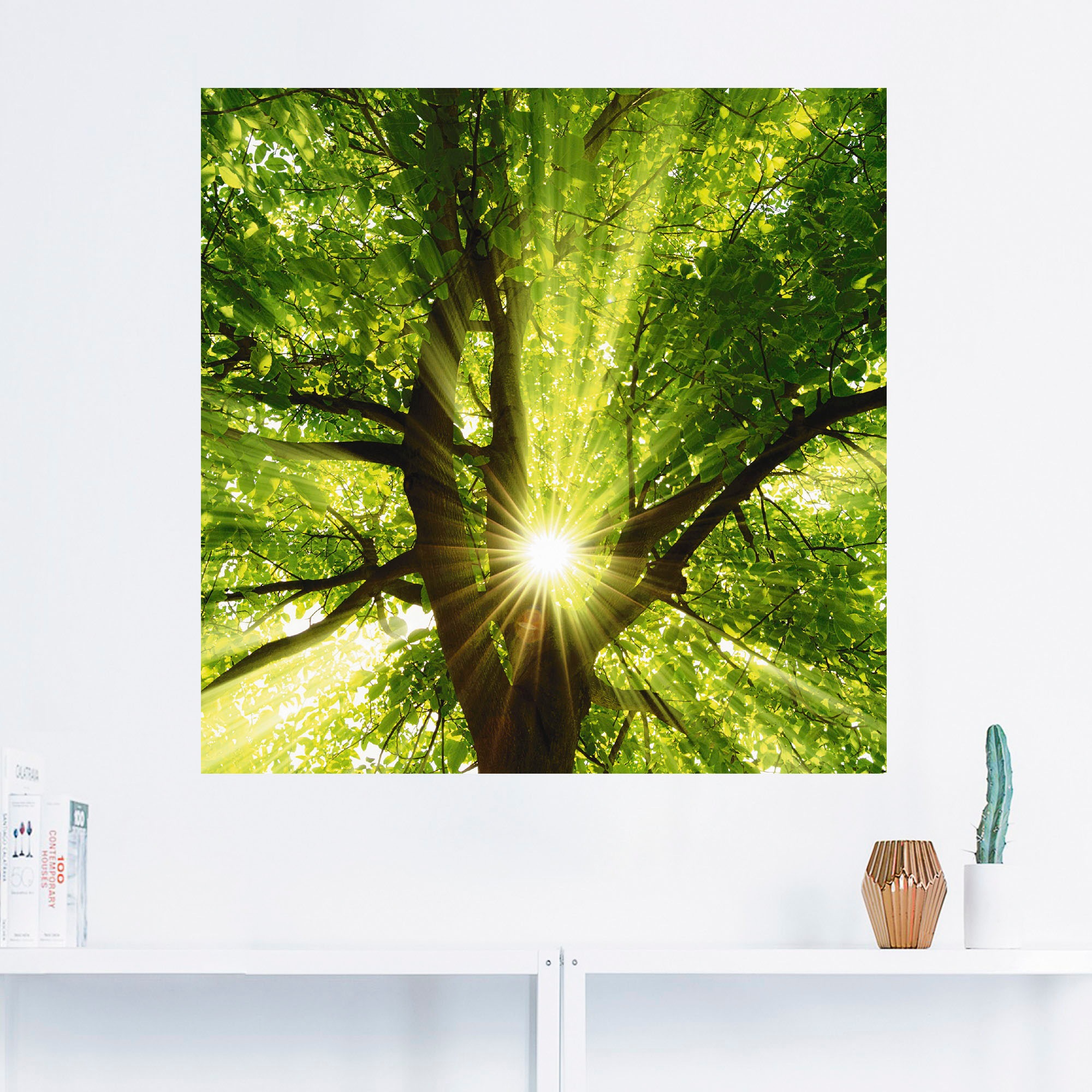 Artland Wandbild "Sonne strahlt explosiv durch den Baum", Bäume, (1 St.), a günstig online kaufen