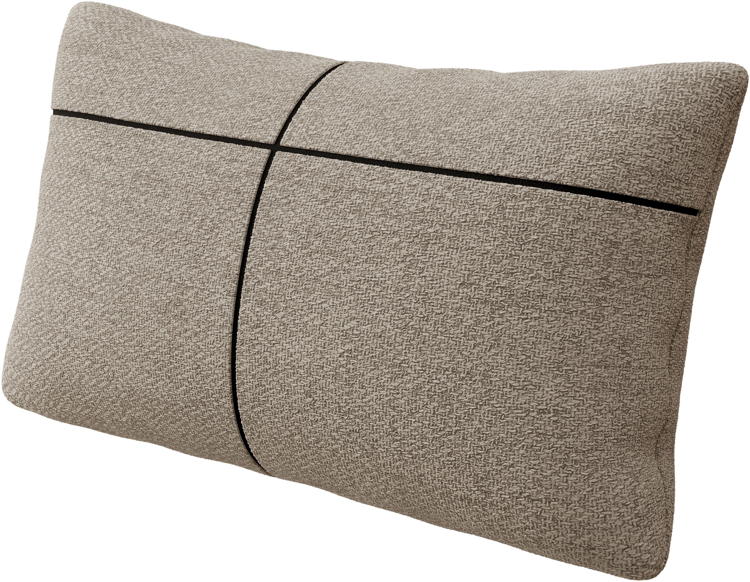 INOSIGN Ecksofa »Cross, mit softem Sitz, L-Form, wendbare Zierkissen, Breite 284 cm«, Couch mit vielen Kissen, stylische Kreuznaht, elegante Metallfüße