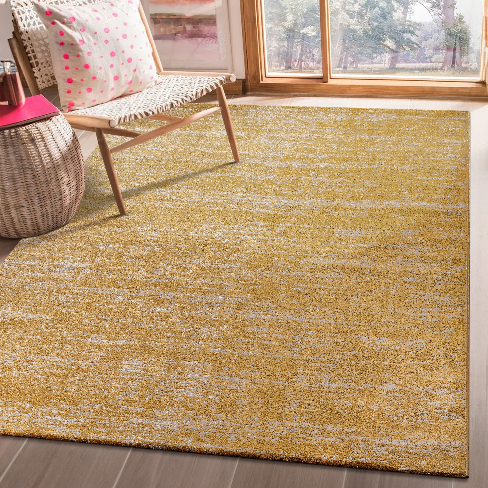 Sanat Teppich "Oslo, auch als Läufer und in Rund" rechteckig 10 mm Höhe meliert robuster Kurzflor, Wohnzimmer, Schlafzimmer, auch als Läufer