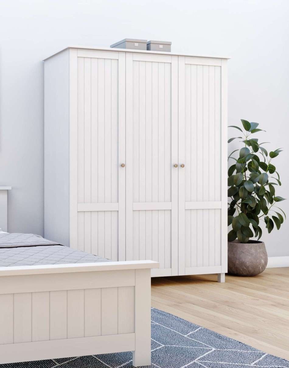 Home affaire Kleiderschrank »Juventus, Drehtürenschrank, Schrank«, mit 3 Türen, 143 cm breit, aus massiver Kiefer, FSC®-zertifiziert