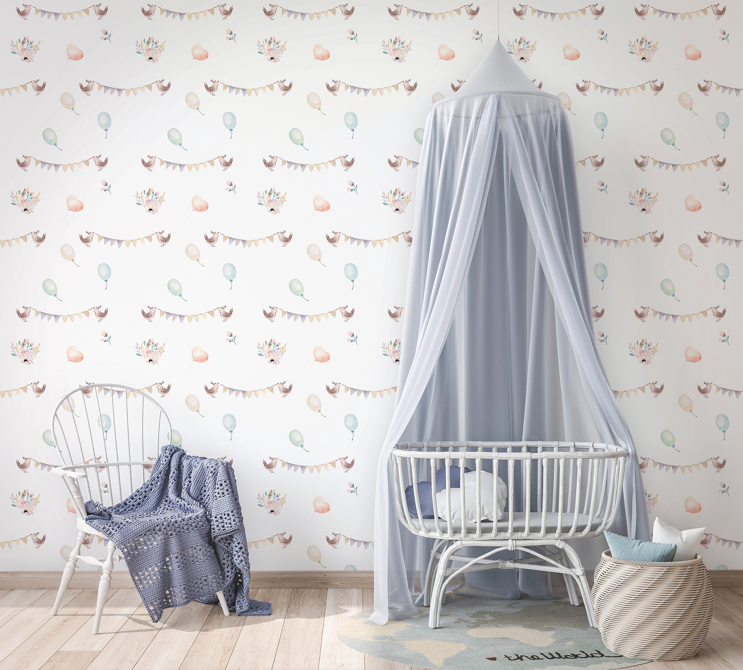 Marburg Kindertapete, matt, Vögel, moderne Tapete für Wohnzimmer Schlafzimmer Küche