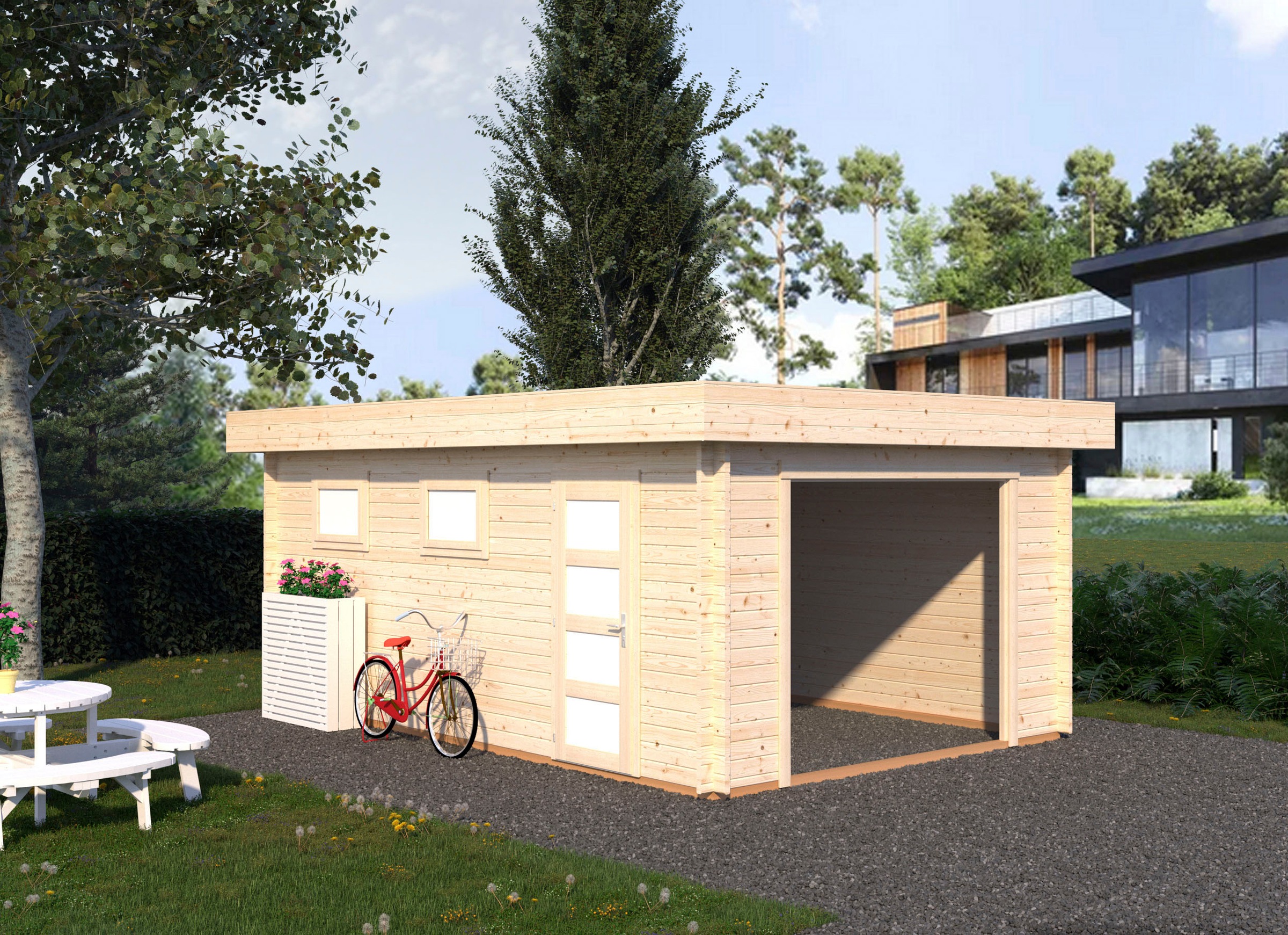 Palmako Garage "Rasmus" BxTxH: 420x598x253 cm, ohne Tor, naturbelassen