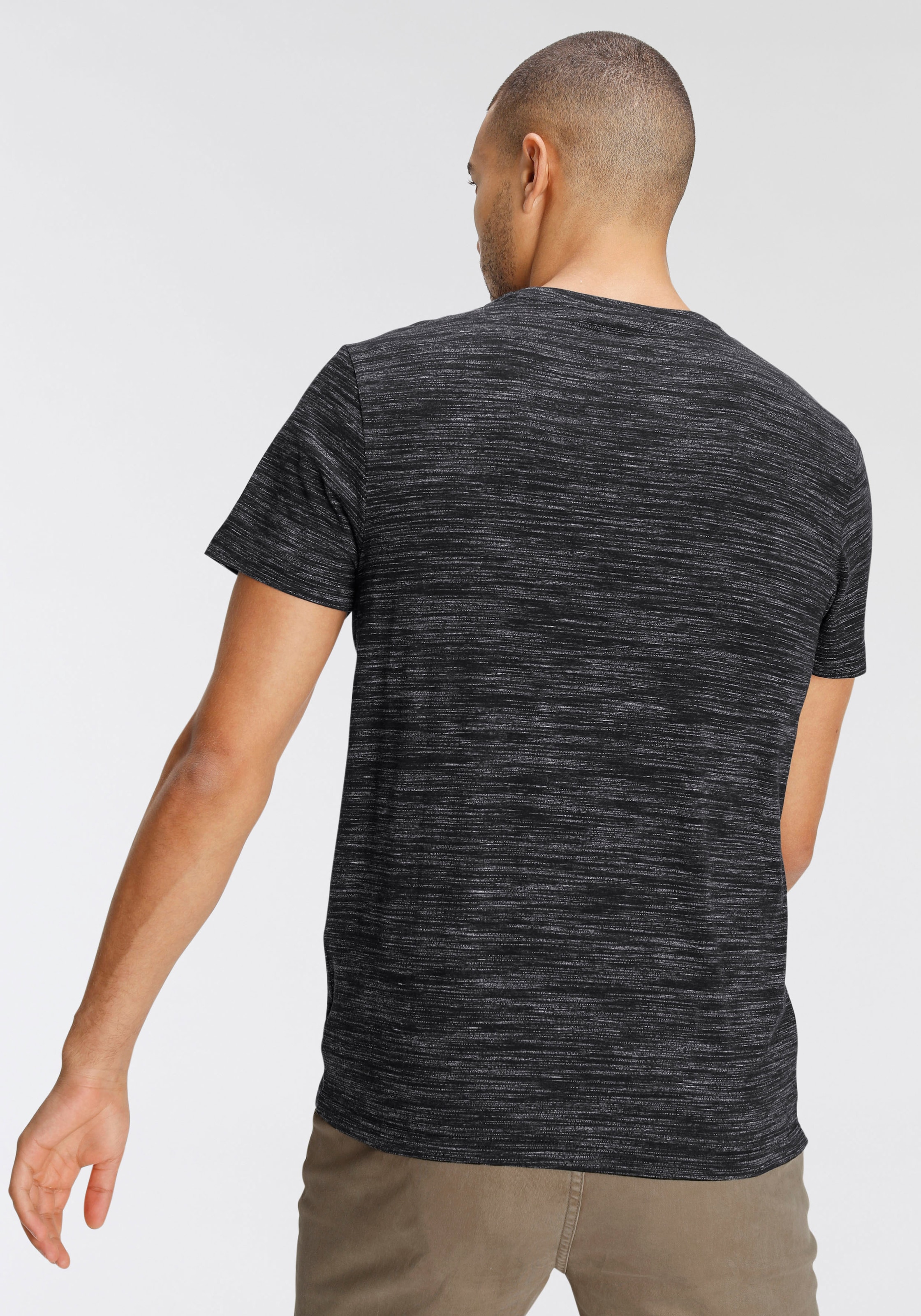 AJC T-Shirt, Kurzarm, Regular Fit, meliert, Rundhalsausschnitt