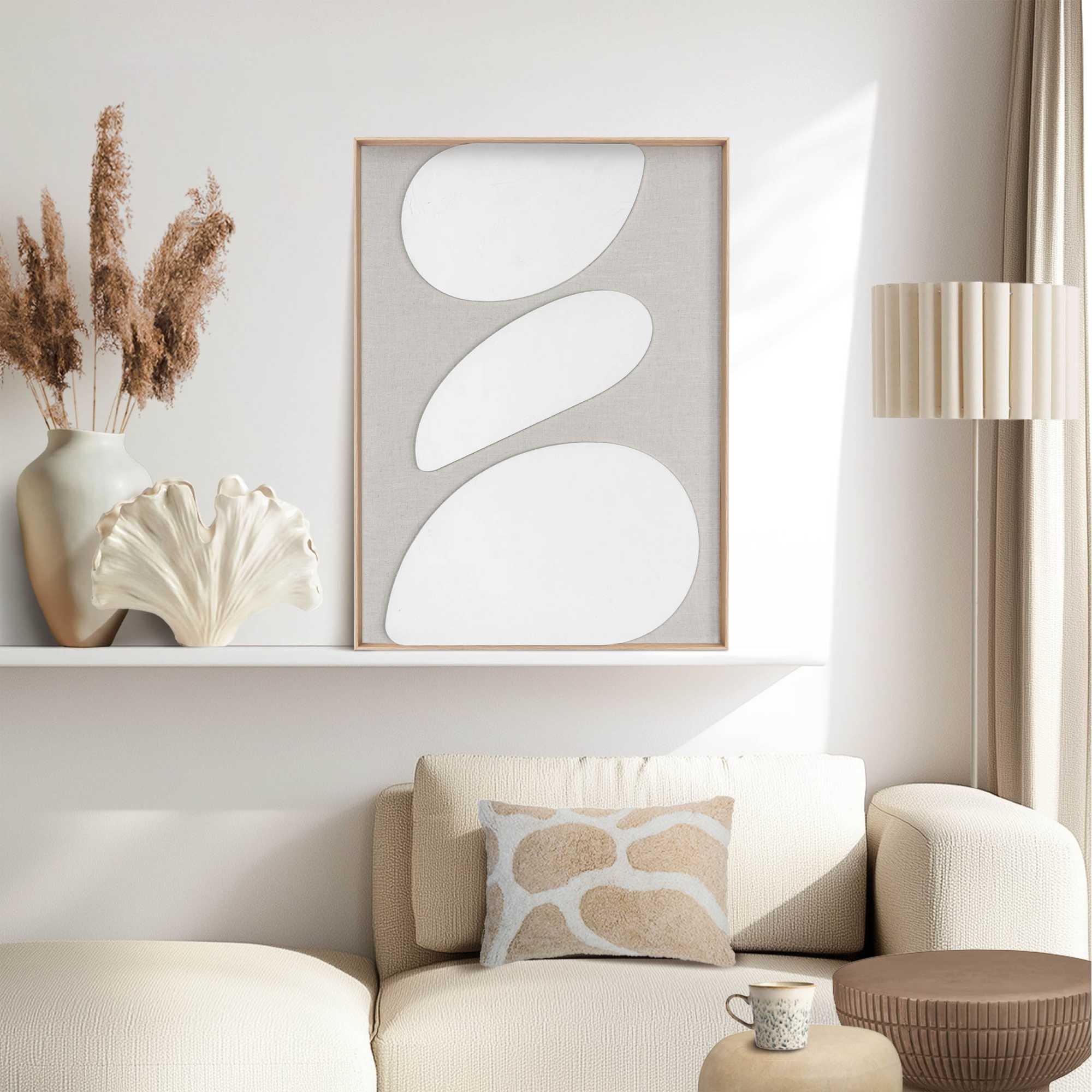 Reinders! Wandbild »Organic Pebbles«, Wohnzimmer - Beige - MDF - Abstrakt - 50x70 cm