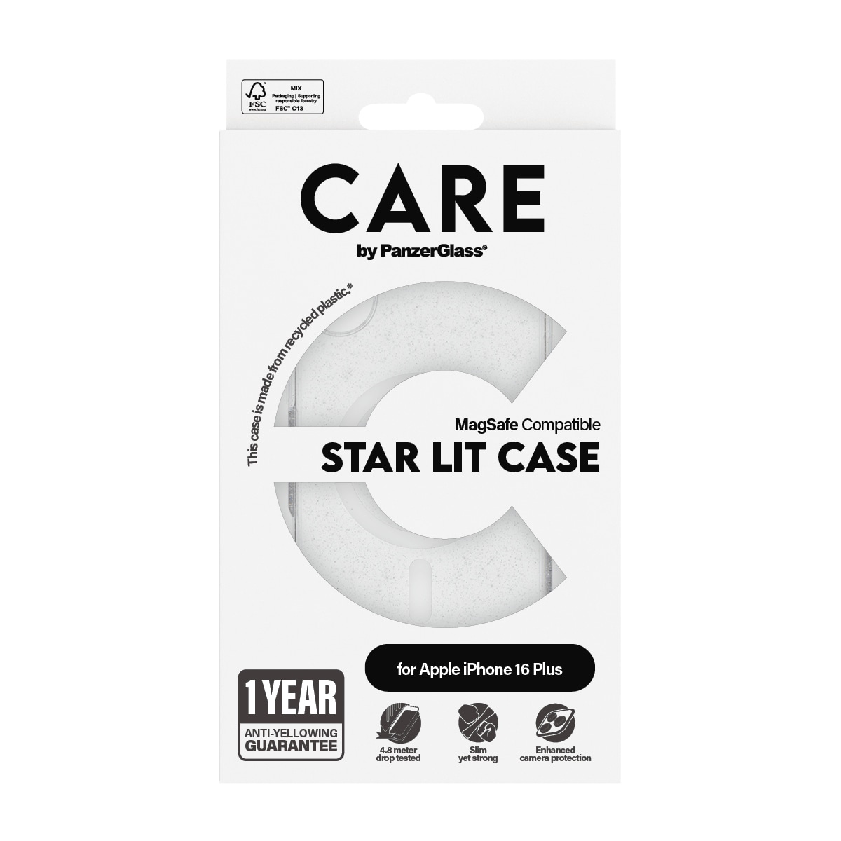 CARE by PanzerGlass Handyhülle »Star Lit Case für Apple iPhone 16 Plus«, Backcover, Schutzhülle, Handyschutzhülle, Case, Schutzcase, stoßfest