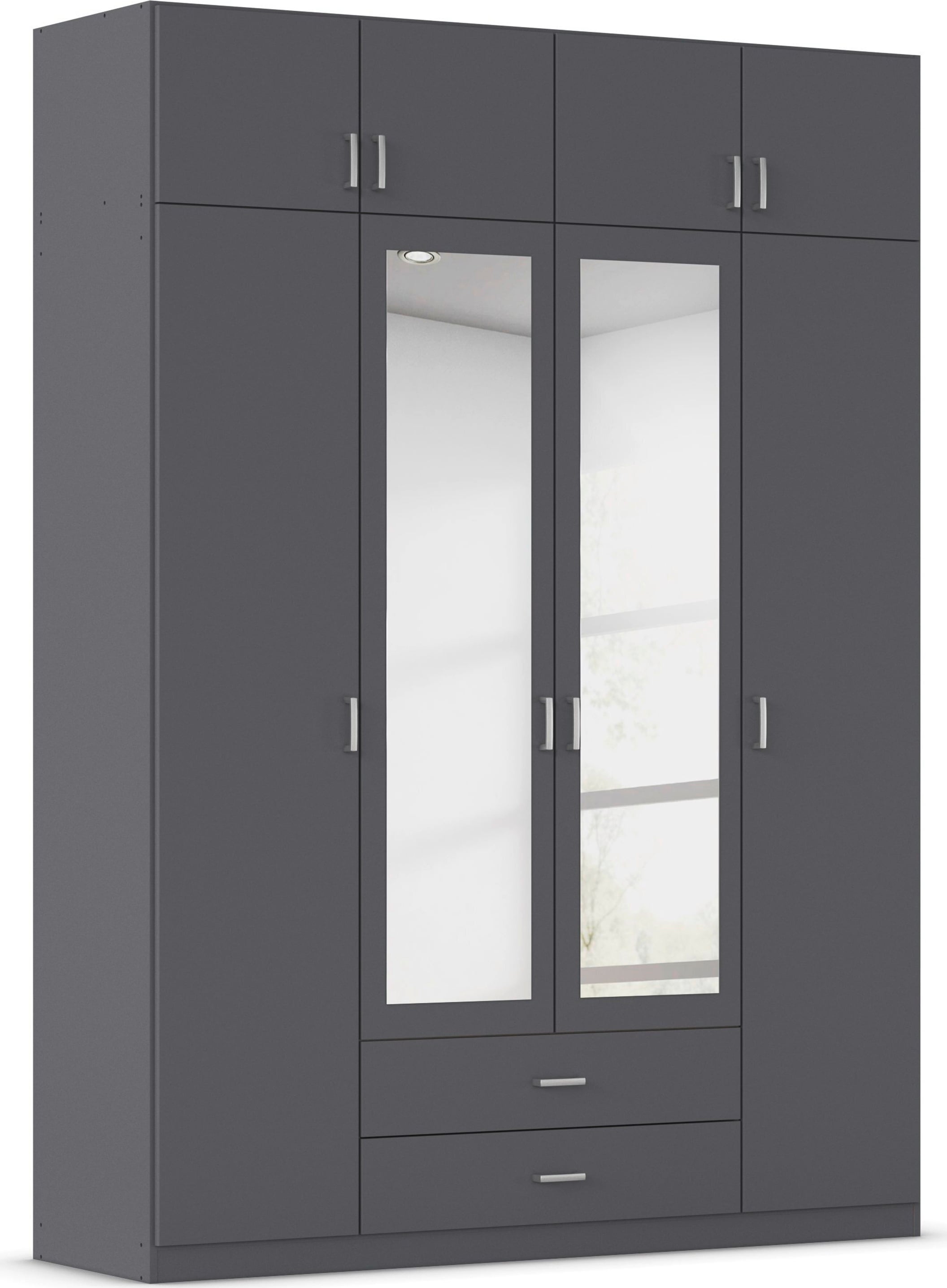 rauch Kleiderschrank "Schrank Garderobe Wäscheschrank GAMMA in 4 Breiten 91-226 cm" 3 verschiedene Ausstattungen BASIC/CLASSIC/PREMIUM (inkl. SOFT-CLOSE), mit Schubladen und Schrankaufsatz sowie Spiegel MADE IN GERMANY