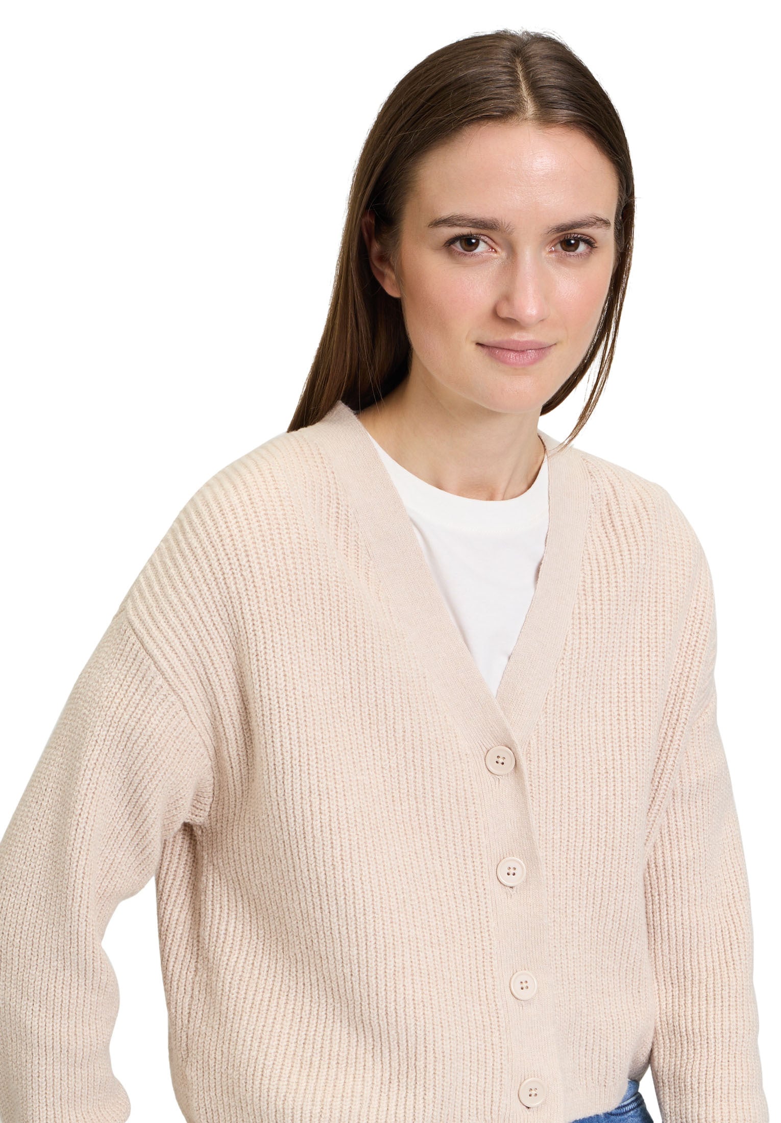 Cartoon Strickjacke »Cartoon Damen Basic-Strickjacke mit V-Ausschnitt«, Struktur