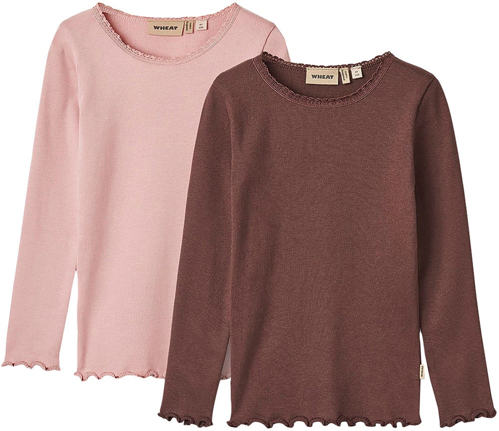 WHEAT Langarmshirt »2 Rib T-Shirt L/S Reese«, (Packung, 2 tlg.)