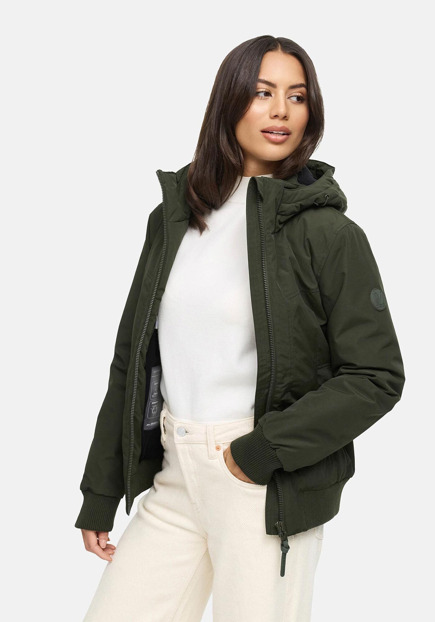 Marikoo Winterjacke »Mooni 16«, Gefütterte Winterjacke mit Kapuze und Kordelzug