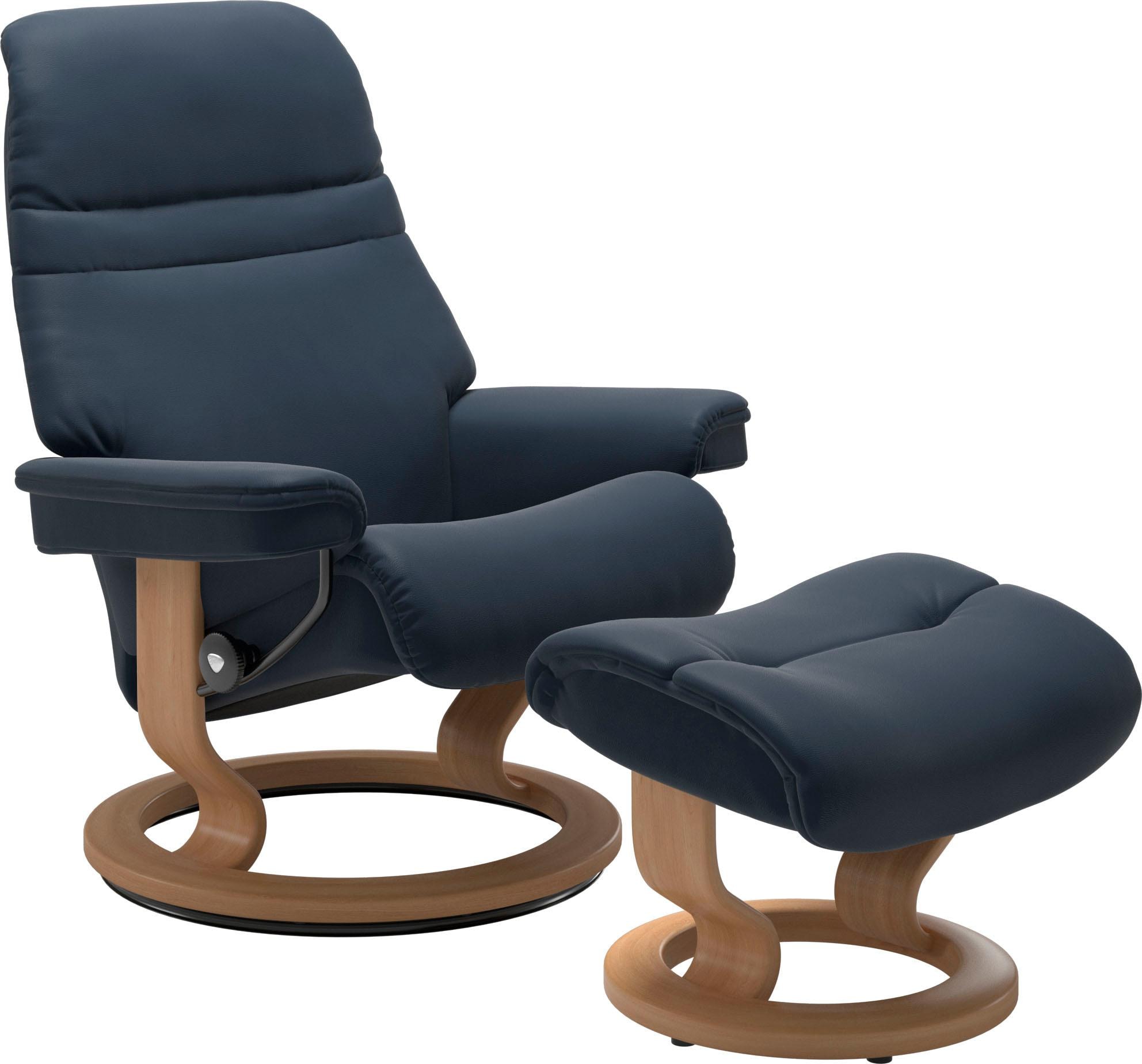 Stressless® Relaxsessel »Sunrise«, (Set, Relaxsessel bestellen Gestell BAUR Base, Größe Hocker), | mit Classic Eiche L, mit