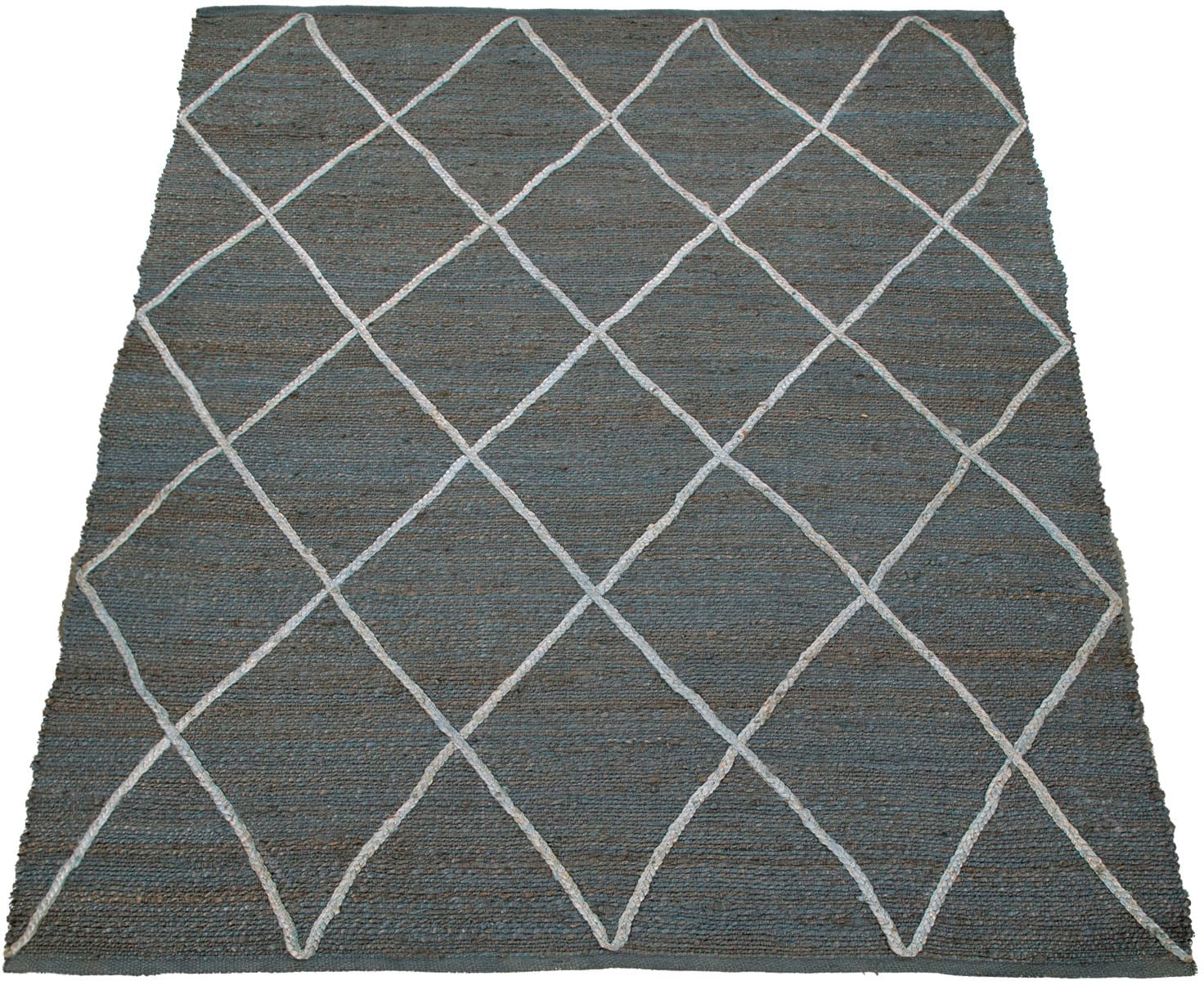 Paco Home Teppich »Skive 685«, rechteckig, 13 mm Höhe, handgeflochten, Rauten Muster, Naturfaser, auch als Läufer