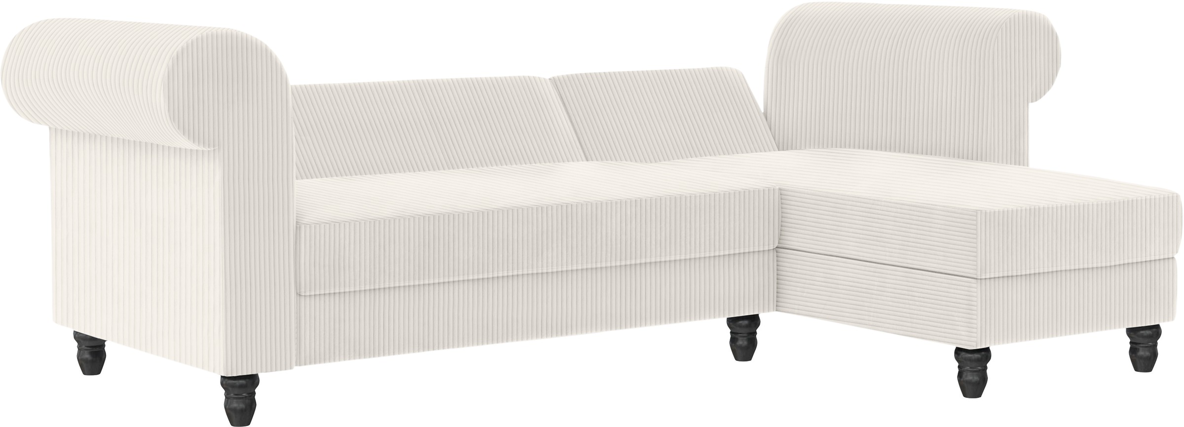 Dorel Home Ecksofa »Felix II, L-Form, Schlafsofa 241cm (Liegefl. 108/195 cm),«, verstellb. Rückenlehne, Recamiere wechselbar, Cord