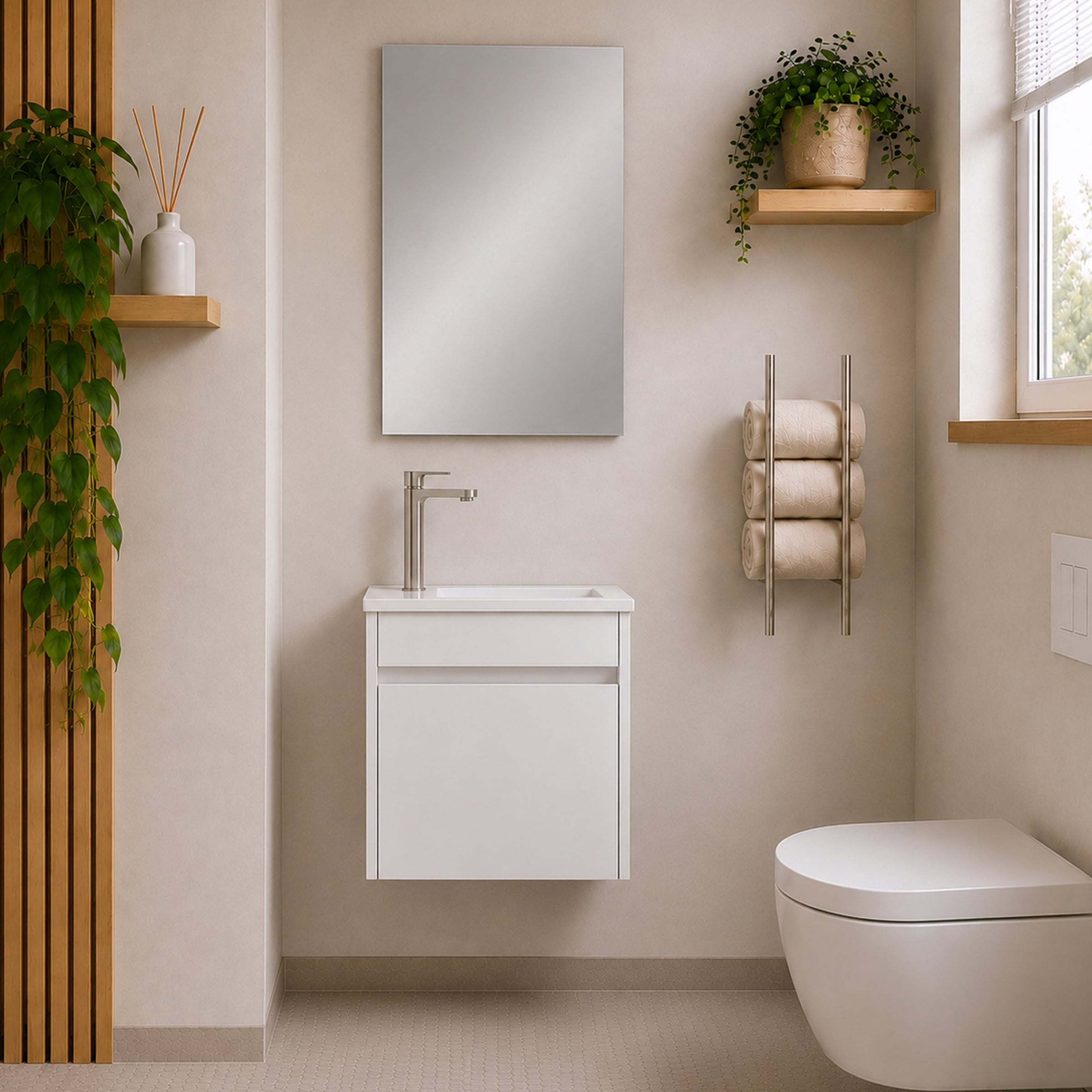 VCM Waschtisch »3tlg Gäste WC Waschplatz Waschtisch Hagolo Spiegel« 3 Stk. tlg.