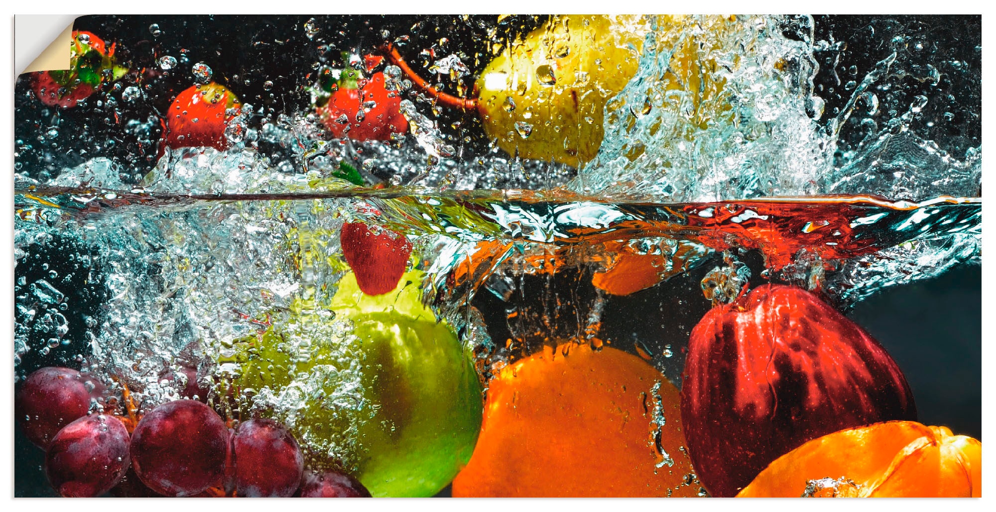 Artland Wandbild "Spritzendes Obst auf dem Wasser", Lebensmittel, (1 St.), günstig online kaufen