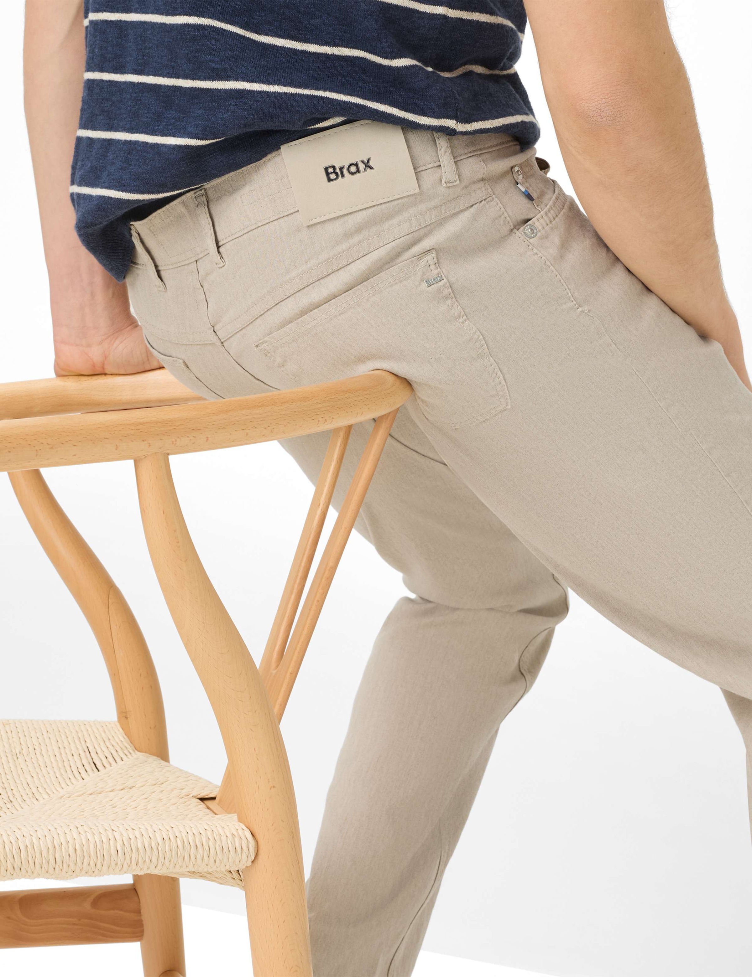 Chinohose BRAX "Style COOPER", Herren, Gr. 32, Länge 30, beige, Web, 67% Leinen, 30% Baumwolle, 3% Elasthan, Hosen Chinohose 3