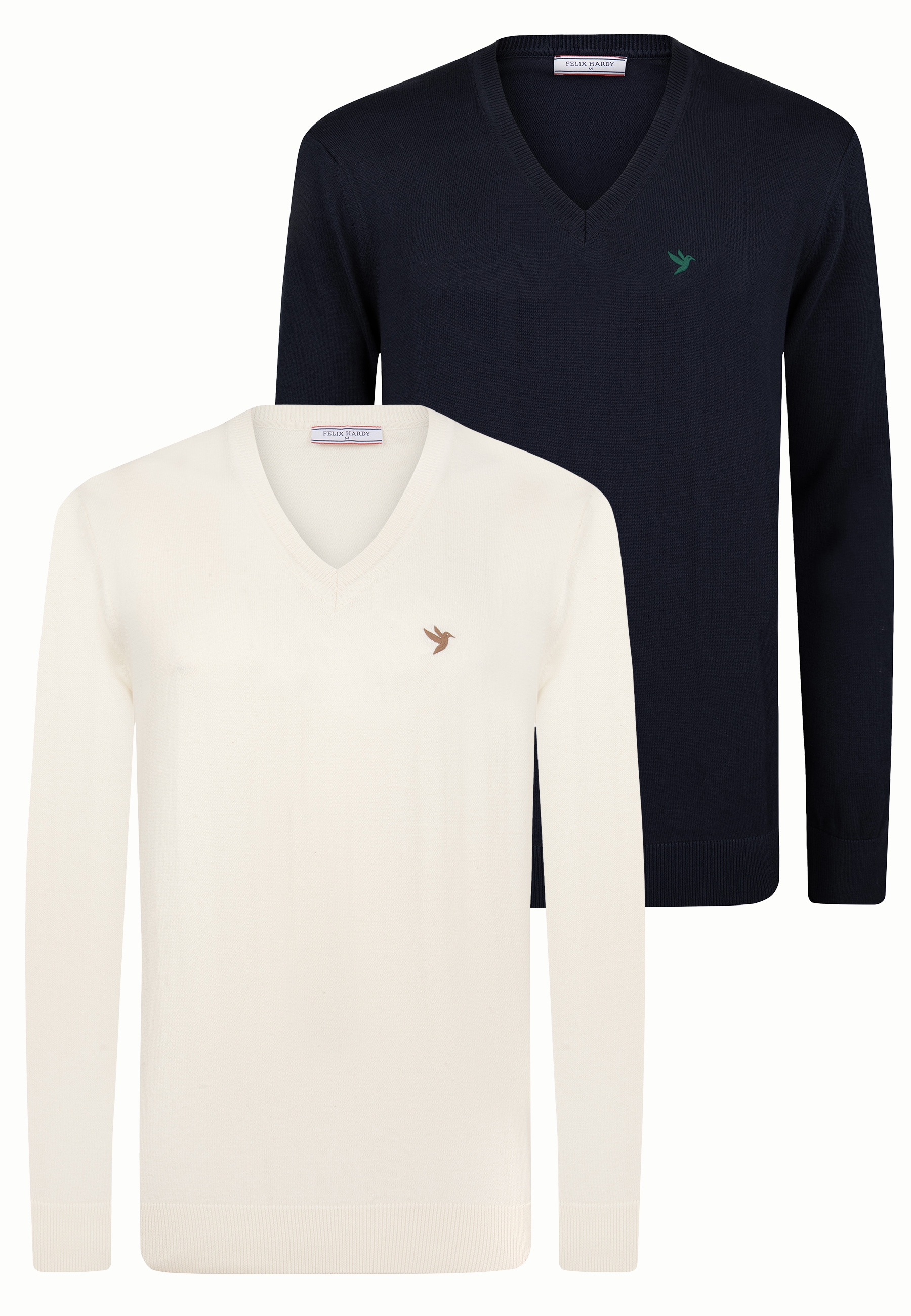 Felix Hardy "Pullover mit V-Ausschnitt 2er-Pack" Set