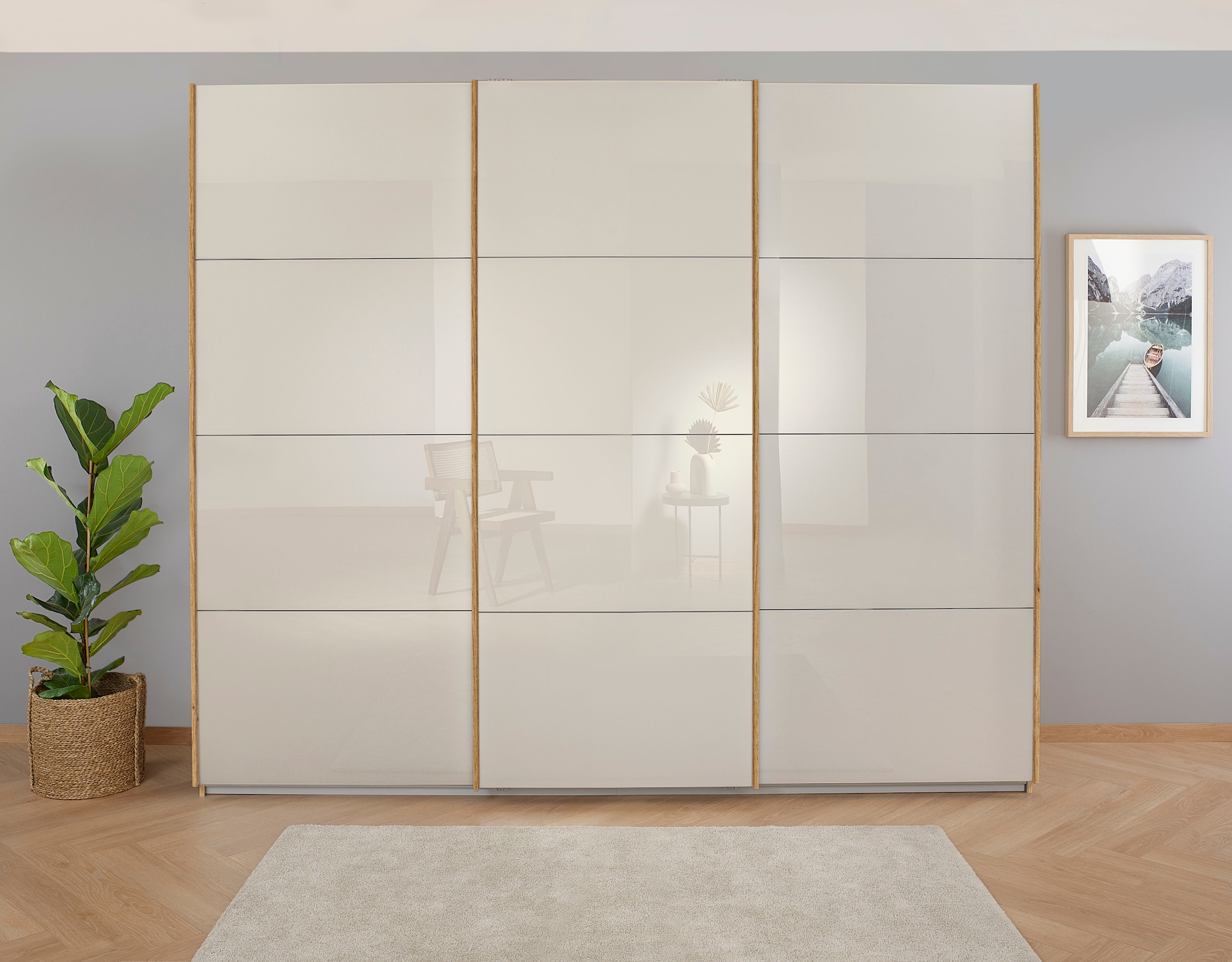 OTTO home Kleiderschrank "Mehrzweckschrank Aktenschrank Möbel Mietswohnung Schlafzimmer KOLUNA" 3 Ausstattungen BASIC/CLASSIC/PREMIUM (inkl. SOFT-CLOSE-FUNKTION), Breiten 203/271/315/360 cm Höhen 210/229 Glas-Front MADE IN GERMANY