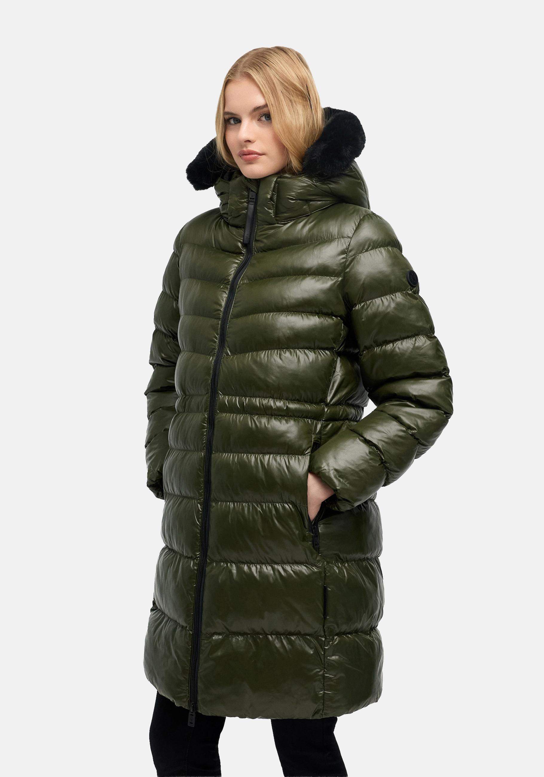Navahoo Steppmantel "Lumeiaa 14" Warmer Damen Wintermantel mit Kunstfellbesatz