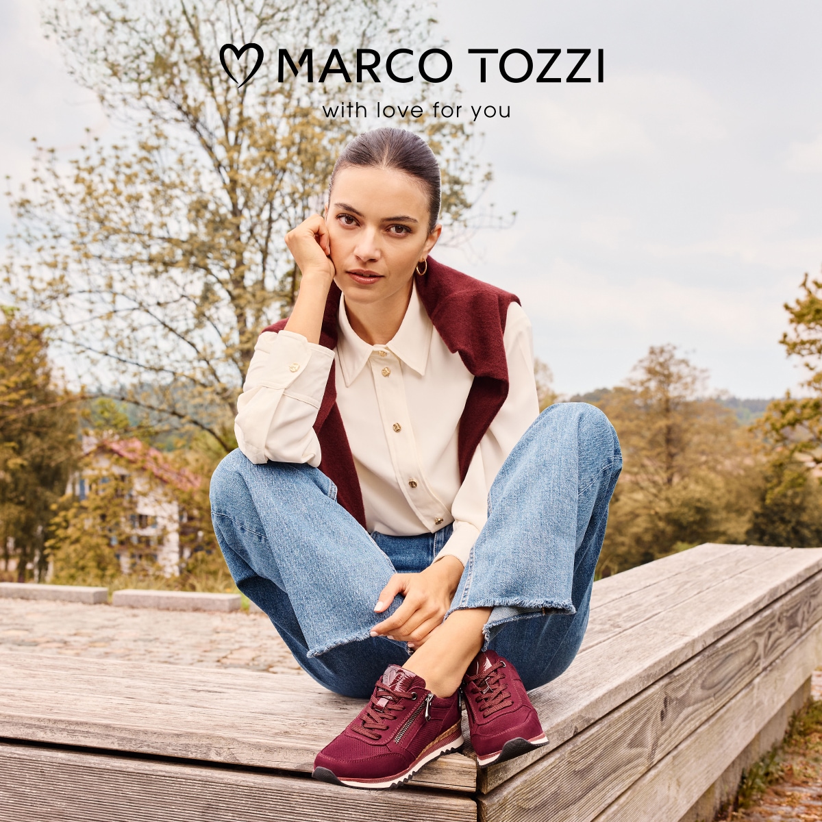 MARCO TOZZI Keilsneaker, Freizeitschuh, Halbschuh, Schnürschuh mit Außenreißverschluss
