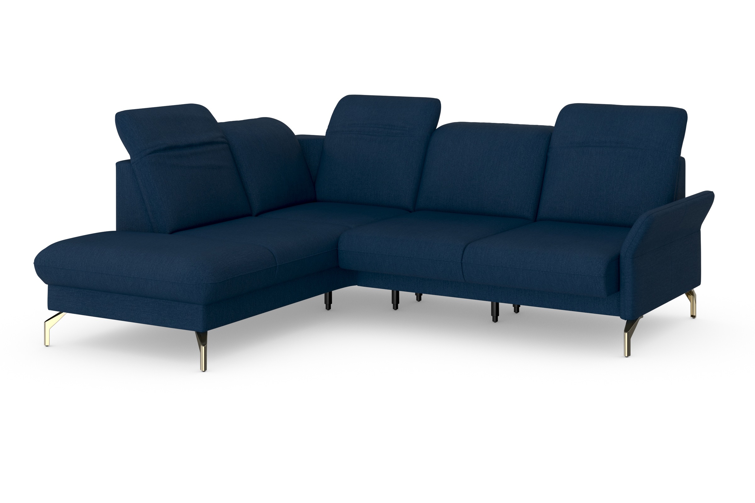sit&more Ecksofa »Fashion L-Form«, wahlweise mit Kopfteilverstellung, Vorziehsitz, motorisch, Nickelfüße