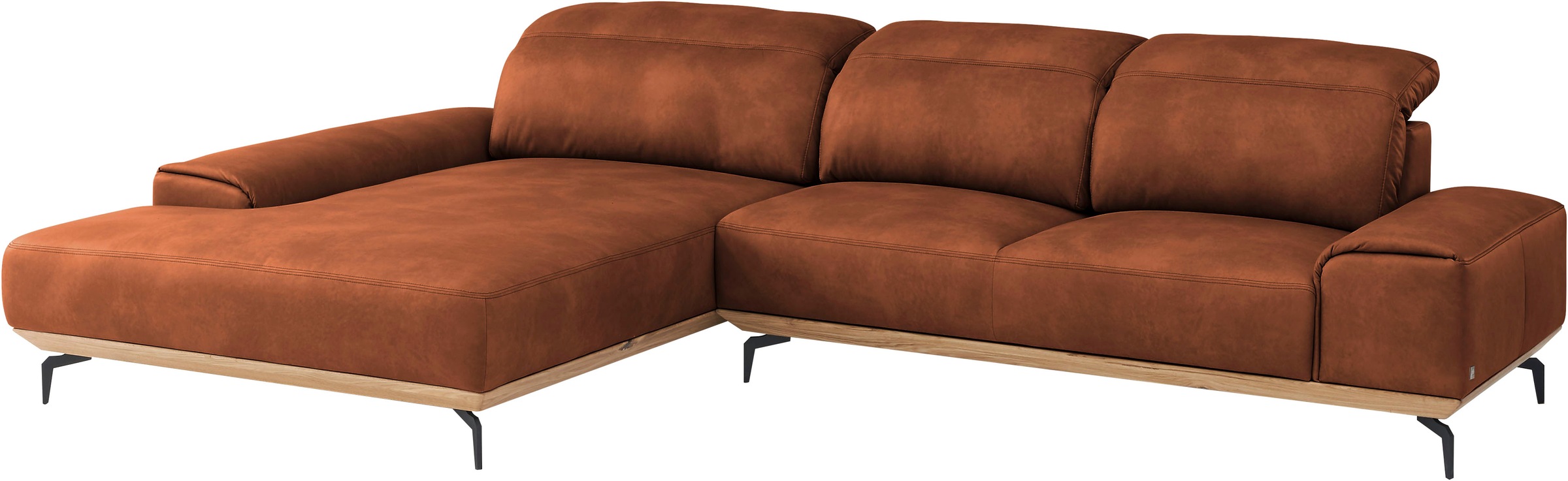 Musterring Wohnlandschaft »MR 2490«, Fuß schwarz, Sitzhöhe 48cm, wahlweise mit Funktionen, Maße 342x207 cm