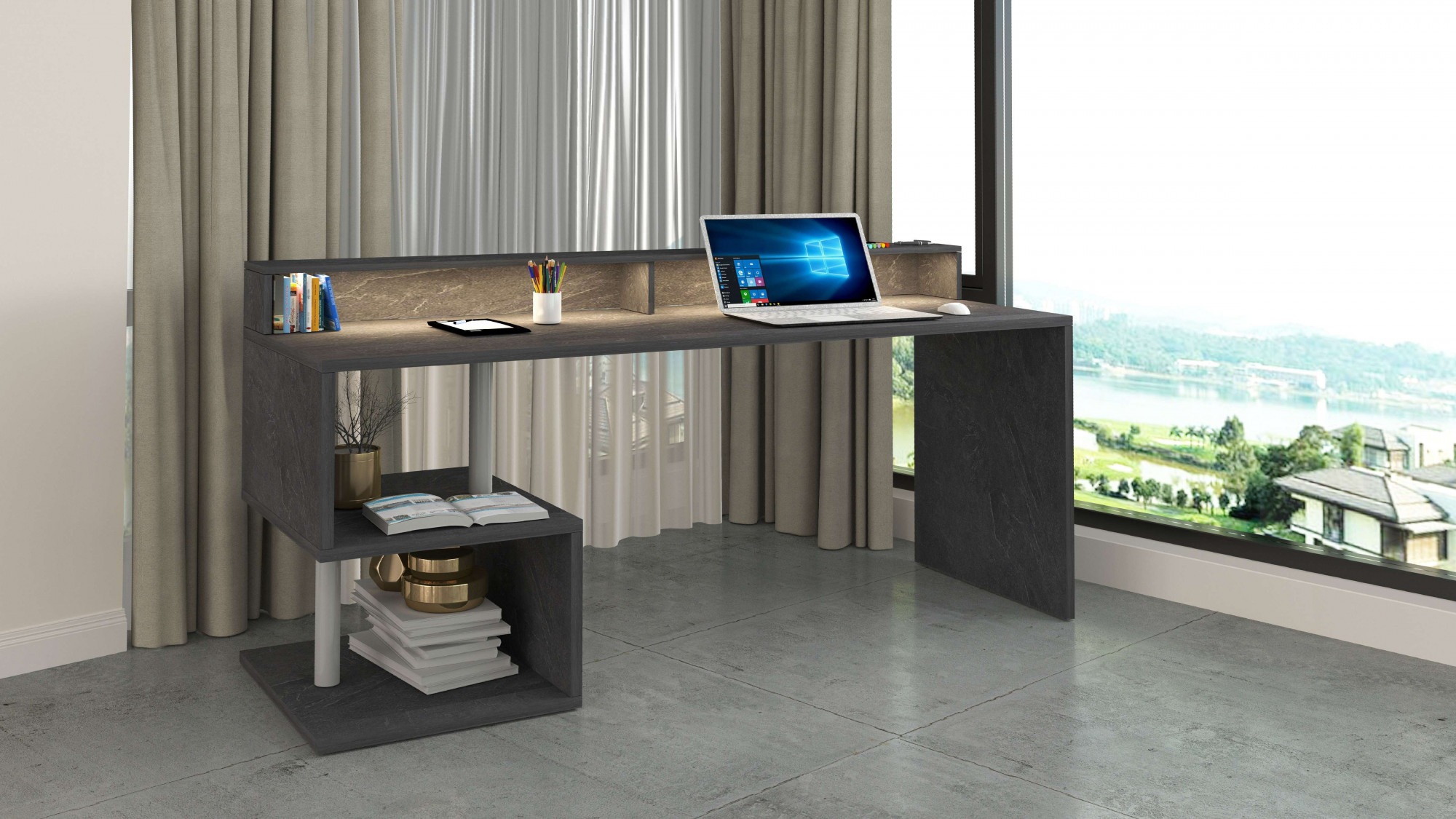 INOSIGN Schreibtisch »Esse, modernes Design«, in verschiedenen Breiten, mit und ohne Monitoraufsatz, Made in Italy