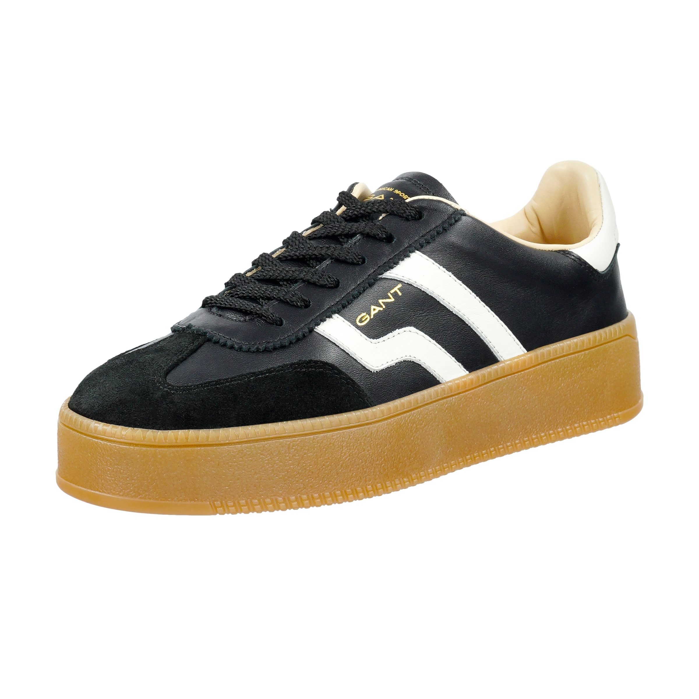 Gant Sneaker "Cuzmani" Plateausneaker, Schnürschuh, Retro-Sneaker mit honigfarbener Laufsohle