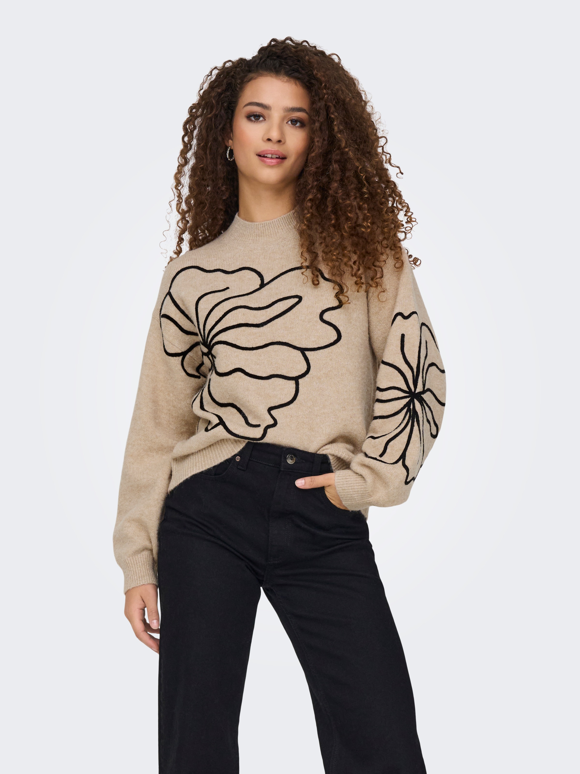 JDY Strickpullover "JDYJELLA L/S FLOWER PULLOVER KNT NOOS" günstig online kaufen