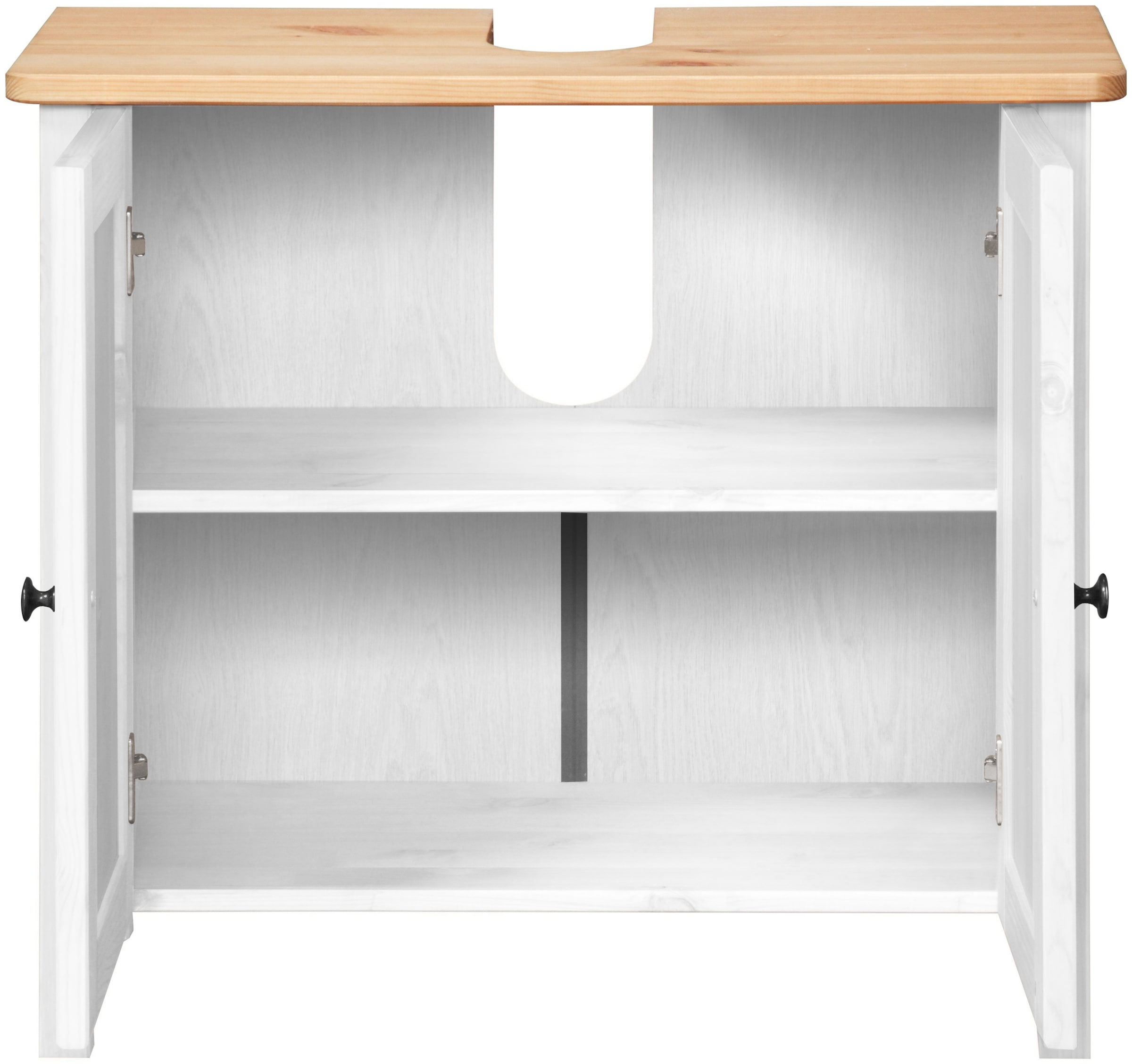 welltime Waschbeckenunterschrank »Sylt«, Badmöbel im Landhaus-Stil, Breite 64 cm, aus Massivholz