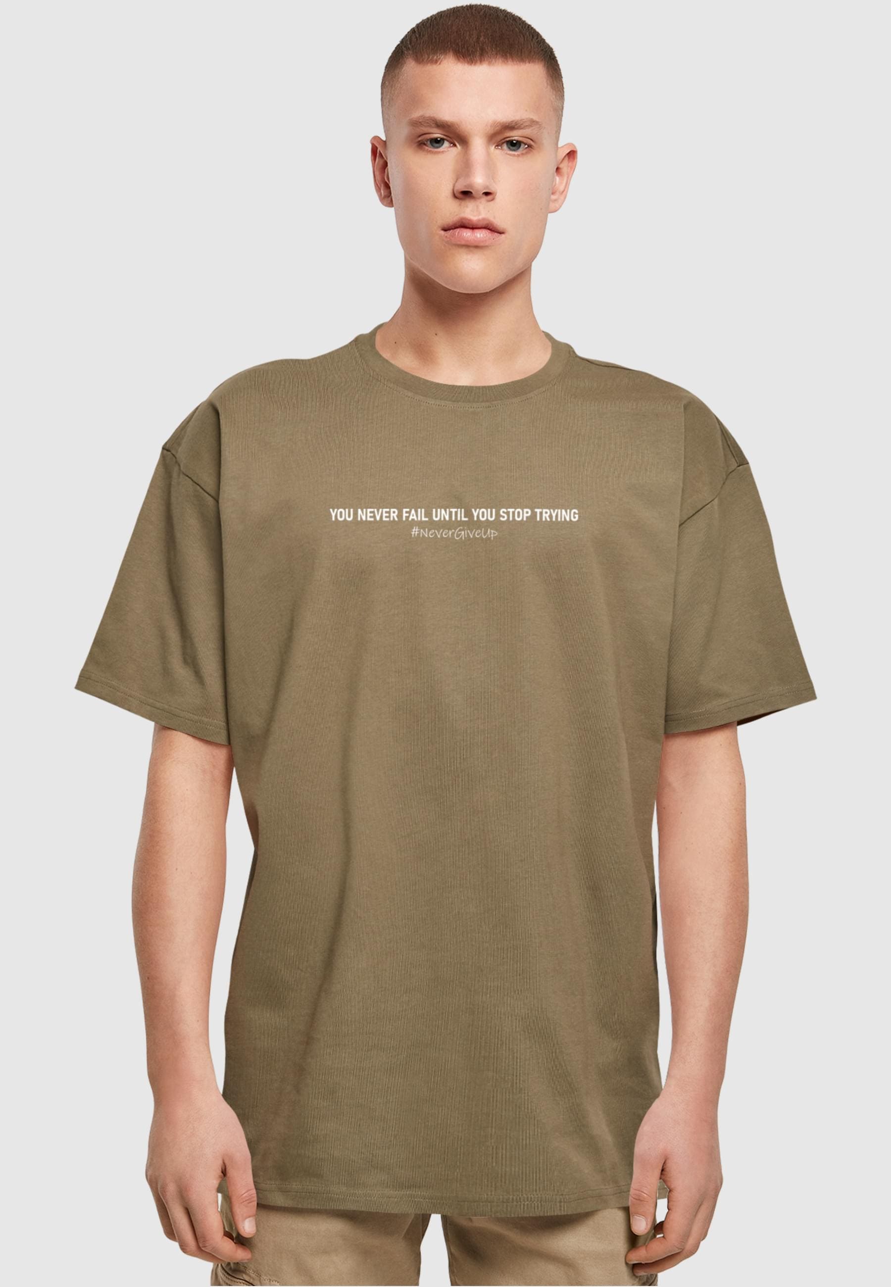 Merchcode T-Shirt »Merchcode Herren Never Give Up Heavy Oversized Tee«, (1 tlg.)