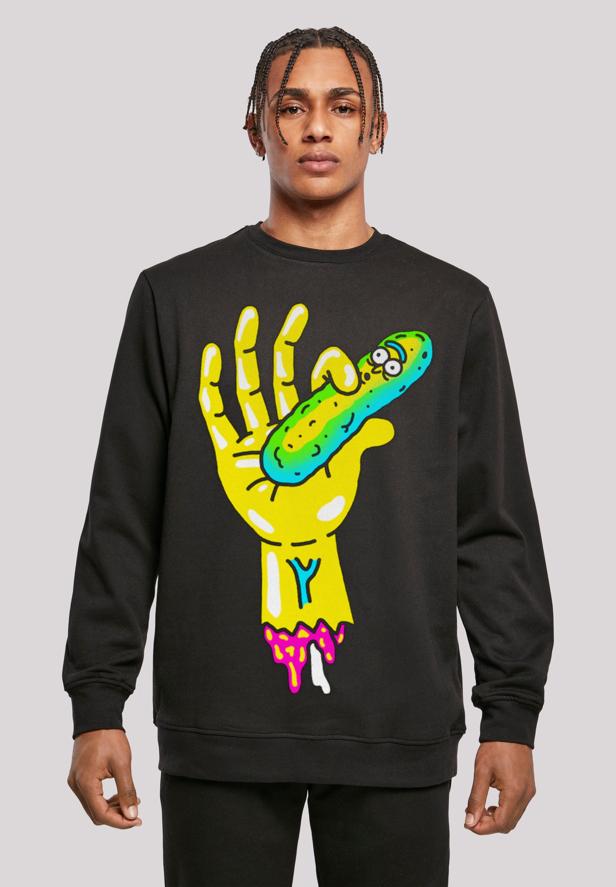 F4NT4STIC Sweatshirt "Rick und Morty Pickle Hand", Print