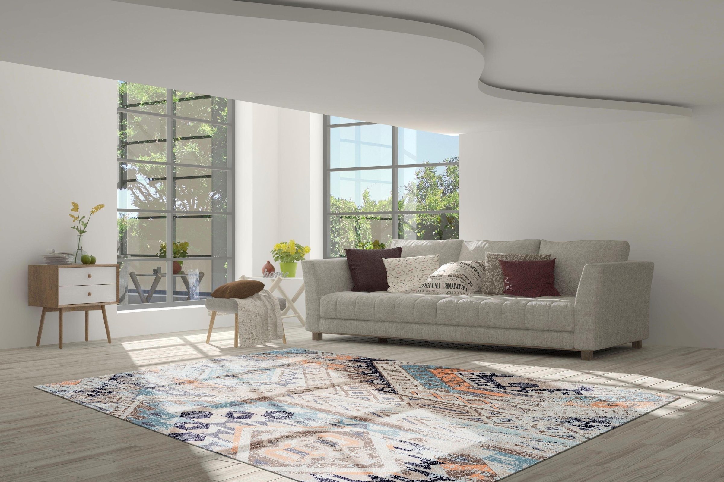 Teppich »Emin 600«, rechteckig, reine Baumwolle, Wohnzimmer