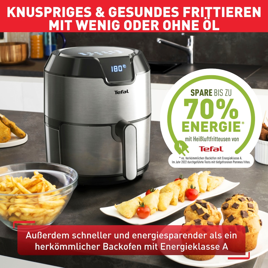 Tefal Heißluftfritteuse »EY401D.HERO Easy Fry Deluxe«, 1500 W, mit Zubehör, Fassungsvermögen 1,4 kg, 8 automatische Programme