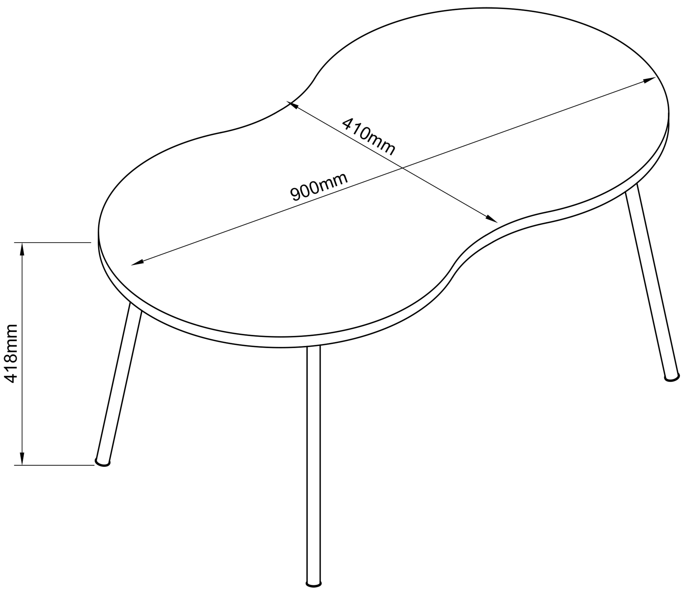 VCM Couchtisch »VCM Holz Beistelltisch | ovaler Couchtisch im schlichten Marmor Optik Design | Maße ca. H. 42 x B. 90 x T. 41 cm | Wohnzimmertisch - Mirola«, (Mirola)
