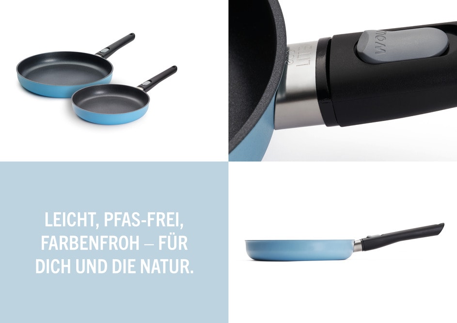 WOLL MADE IN GERMANY Pfannen-Set »Ecolour, 1,5 l + 1,95 l« Aluminiumguss Set, 2 tlg. abnehmbarer Stiel