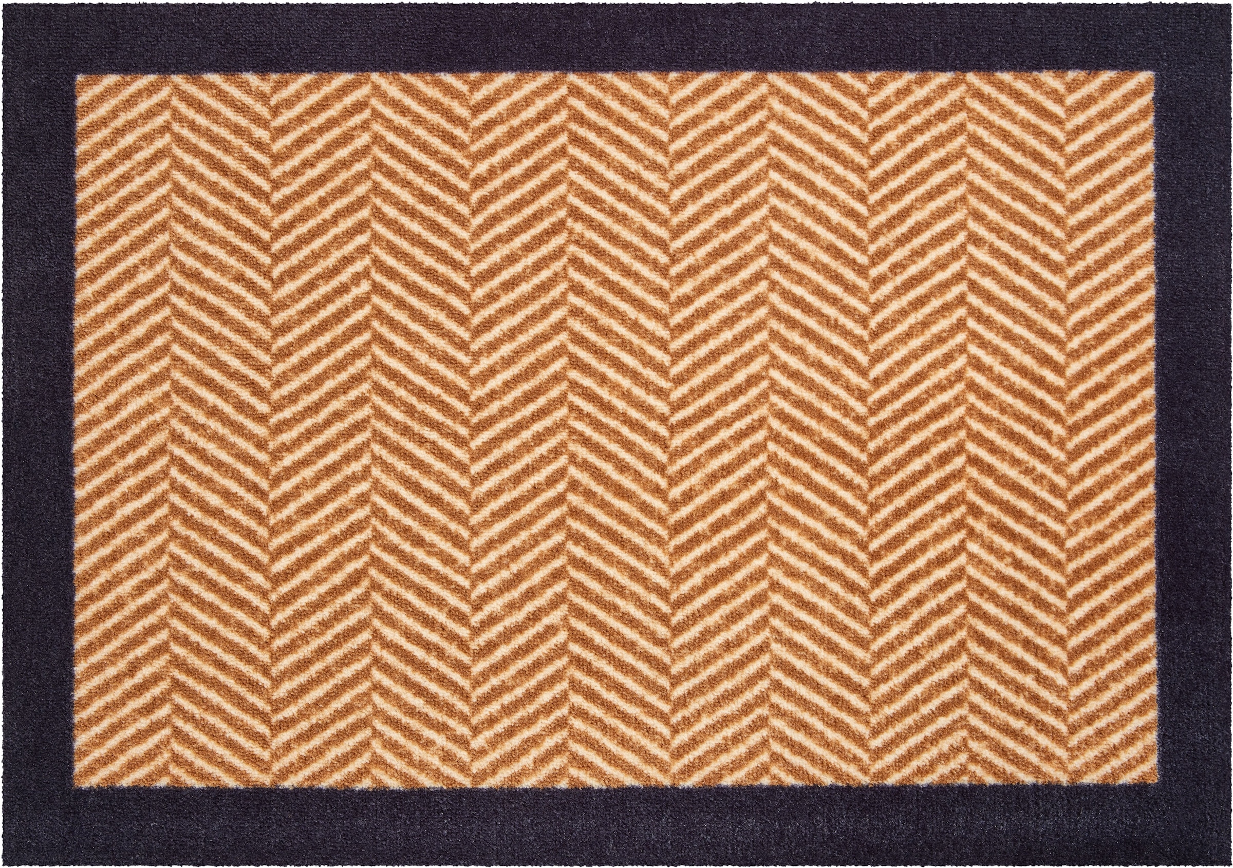 Grund Fußmatte »Herringbone«, rechteckig, 8 mm Höhe, Schmutzfangmatte mit Bordüre, In- und Outdoor geeignet, waschbar