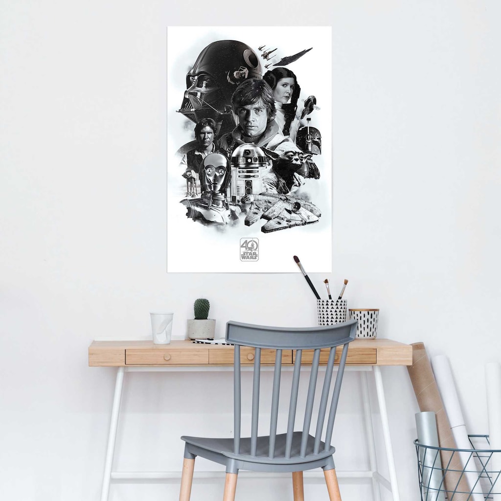 Marken Reinders  Reinders  Poster »Poster Star Wars 40 Jahre«, Science-Fiction, (1 St.) 