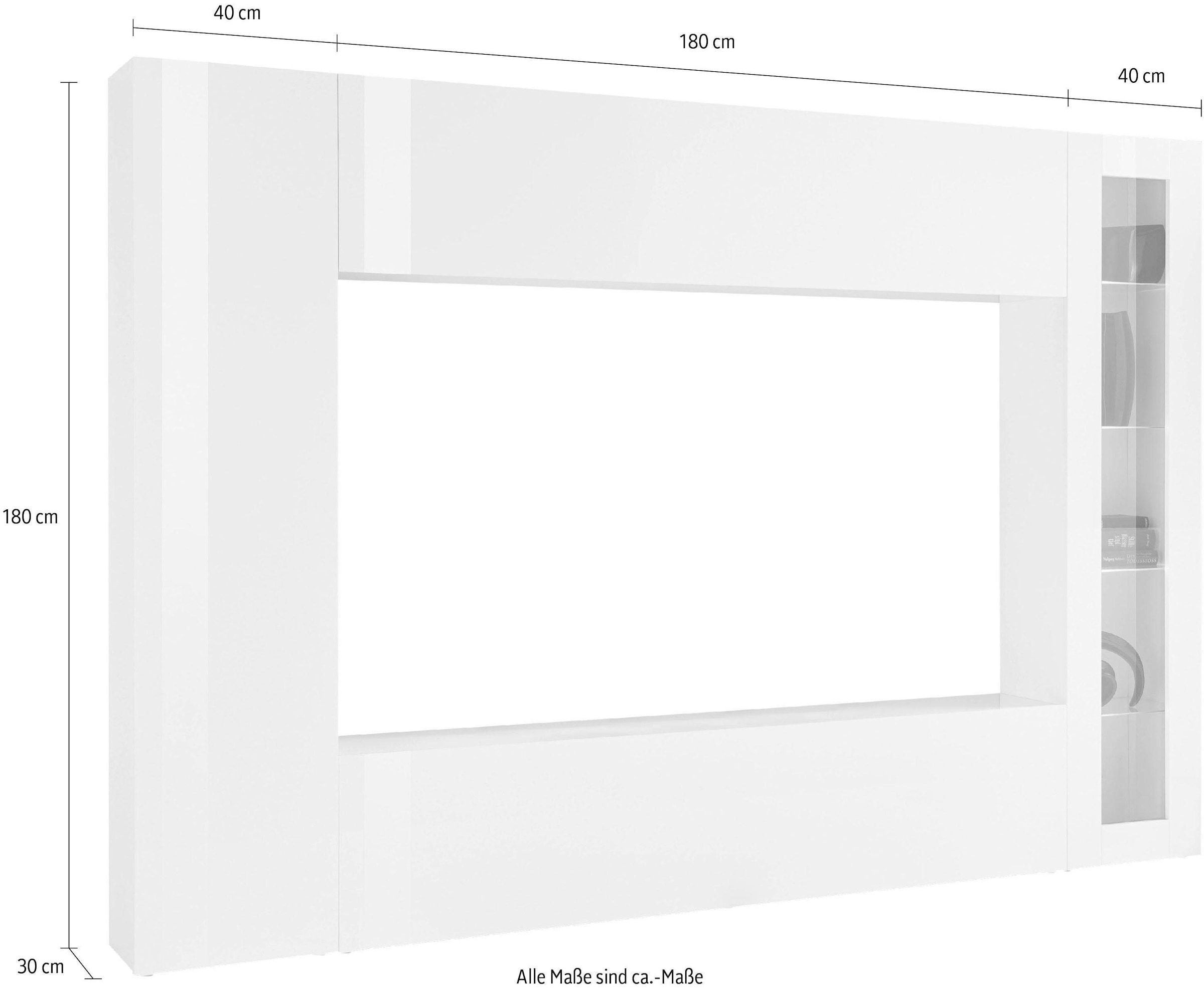 INOSIGN Wohnwand »Maruska«, (Set, 4 St.), Front/ Korpus weiß Hochglanz