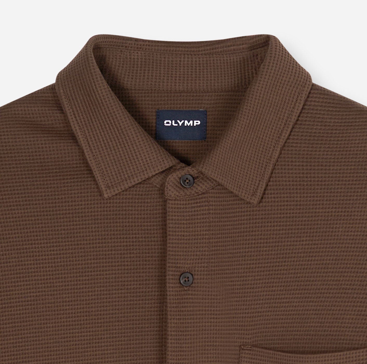 OLYMP Langarm-Poloshirt »Casual« mit Waffle-Struktur