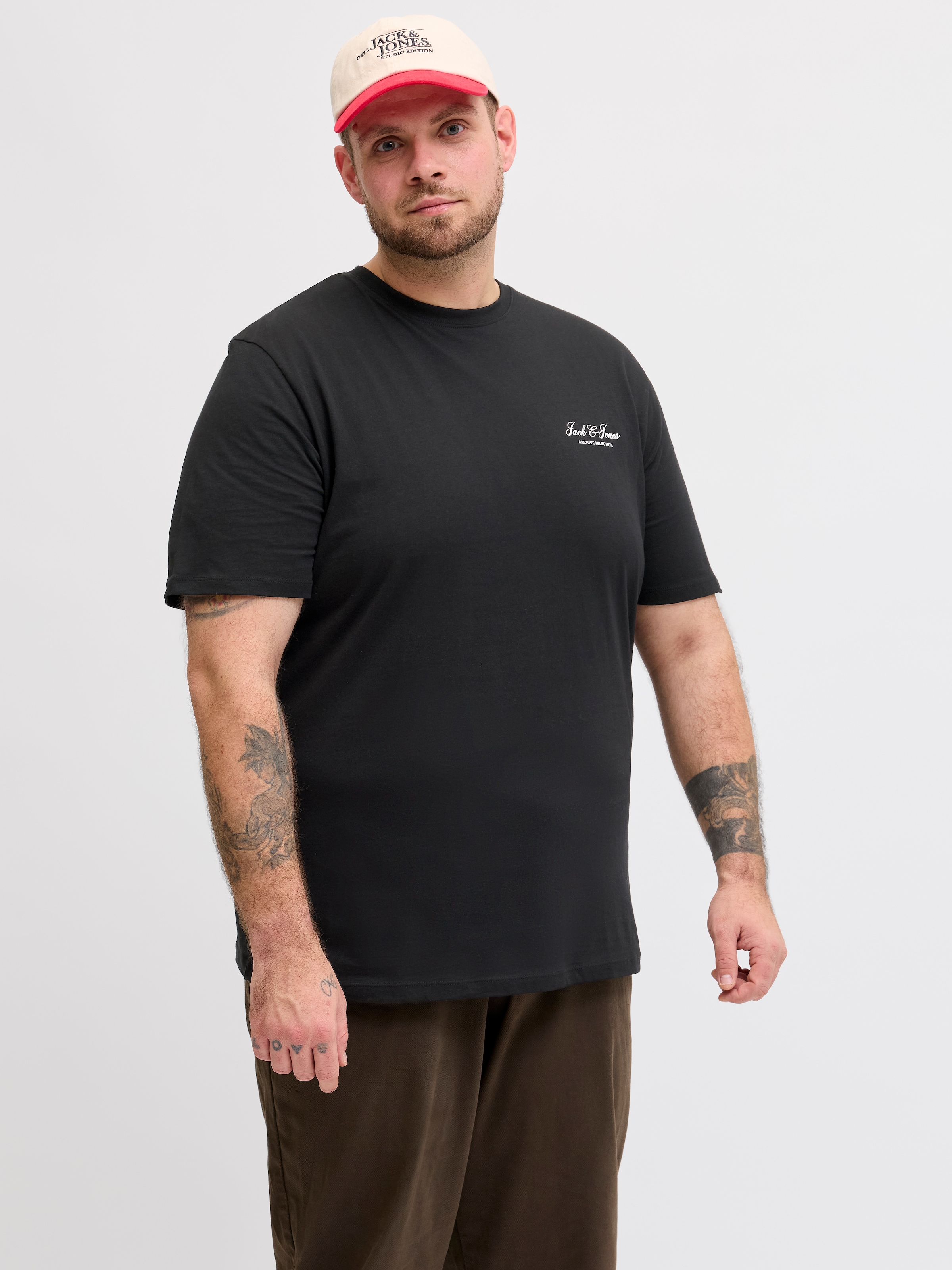 Jack & Jones PlusSize Rundhalsshirt "JJEARCHIVE GRAPHIC TEE SS O-NECK PLS" Baumwolle, regular fit