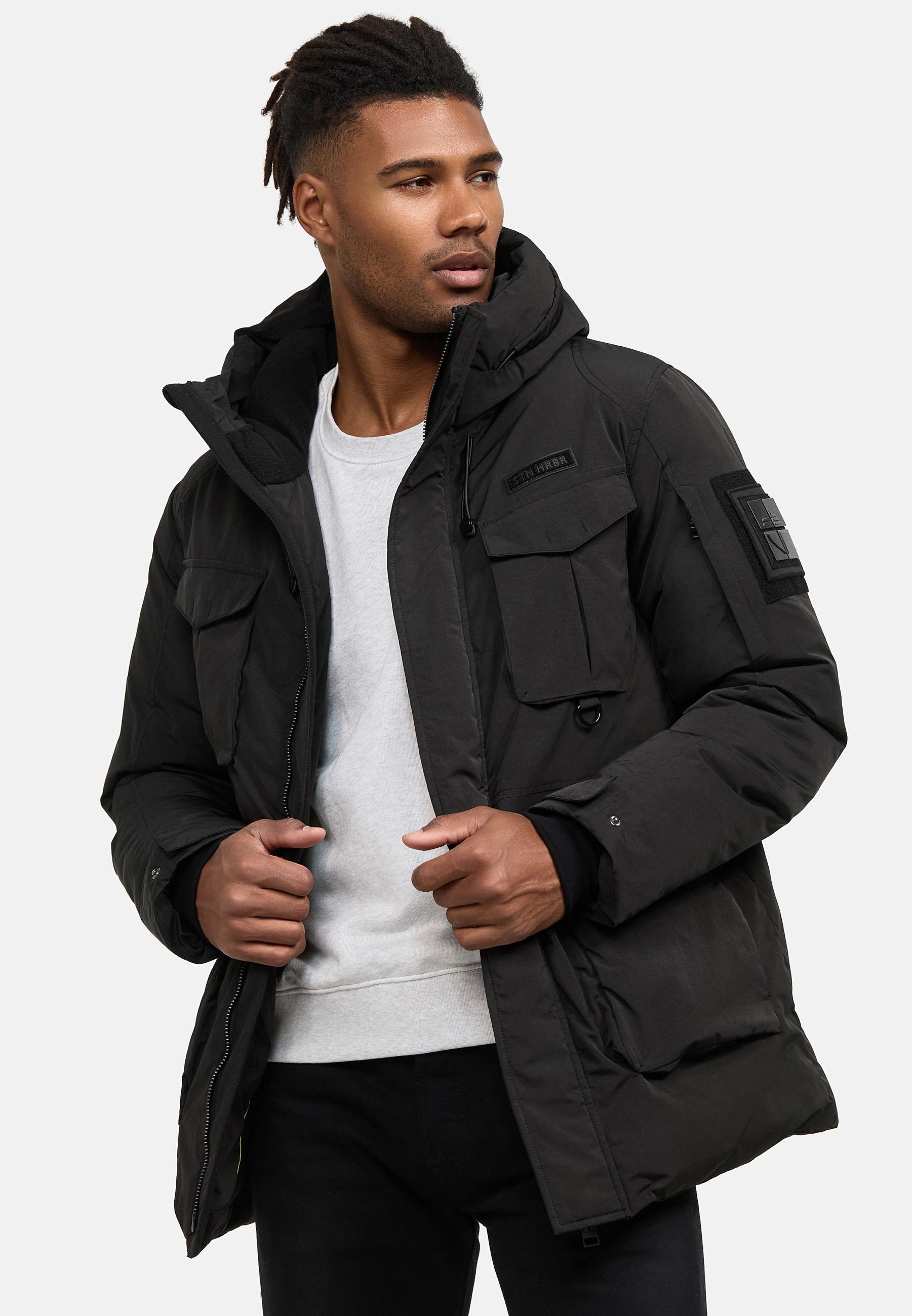 Stone Harbour Winterjacke »Edriik XX«, mit Kapuze, Warm gefütterte kurze Herren Jacke für den Winter