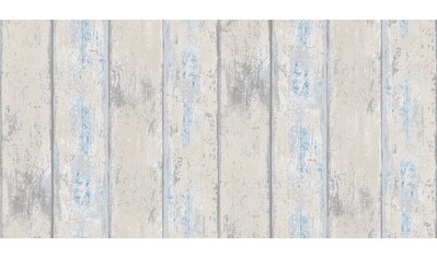 WOW Vliestapete »Holz«, Holz, Grau/Blau - 10m x 52cm kaufen