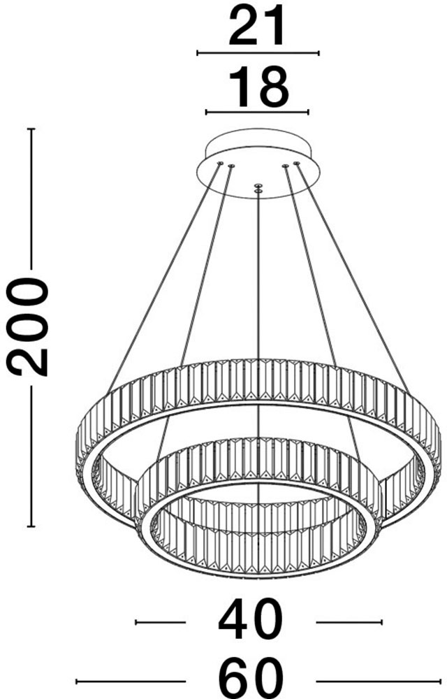 Nova Luce LED-Hängeleuchte »AURELIA«, 2 flammig, Leuchtmittel LED-Modul | LED fest integriert