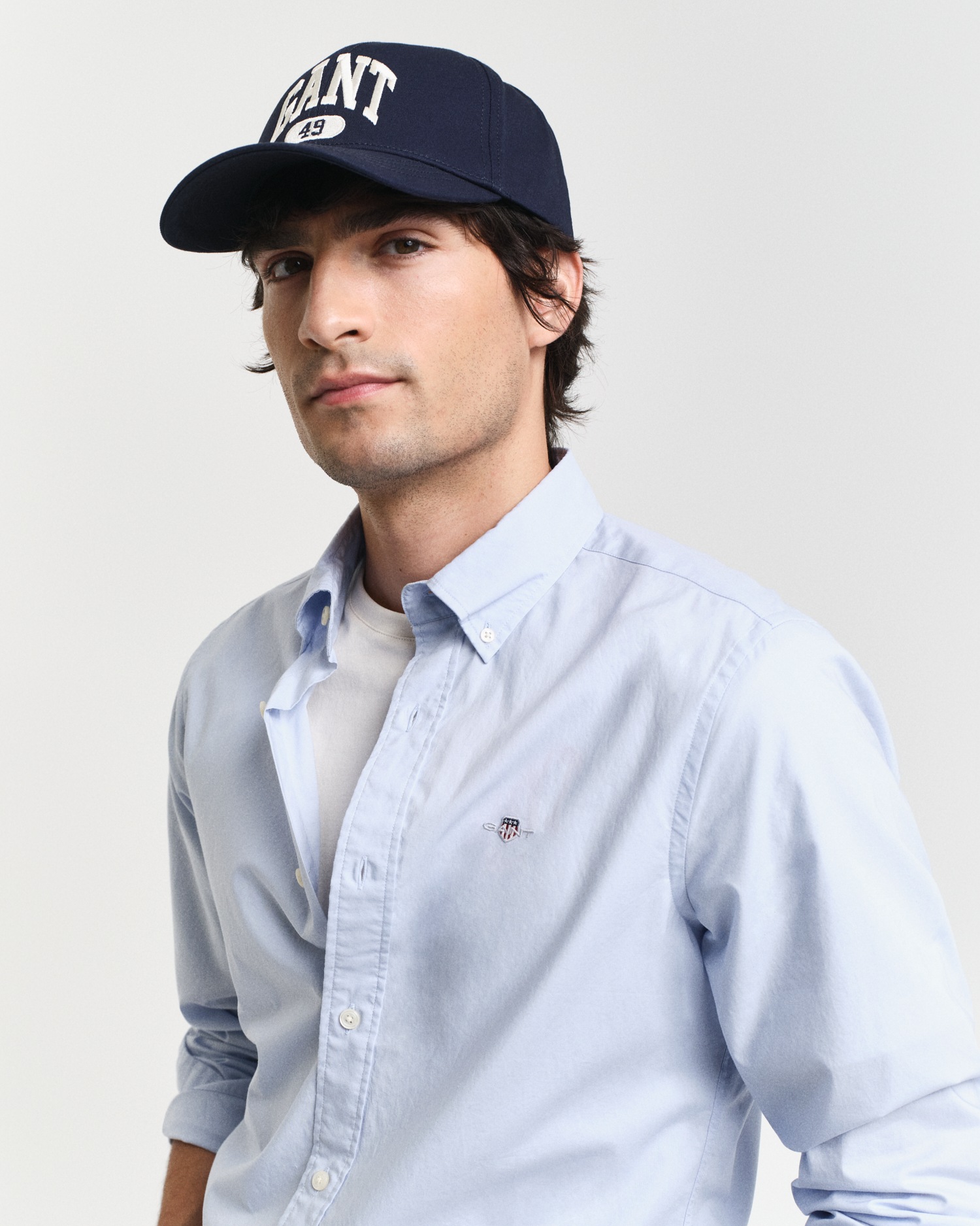 Gant Langarmhemd »Slim Fit Popeline Hemd leichte Baumwolle strapazierfähig pflegeleicht«, mit klassischer Logostickerei auf der Brust