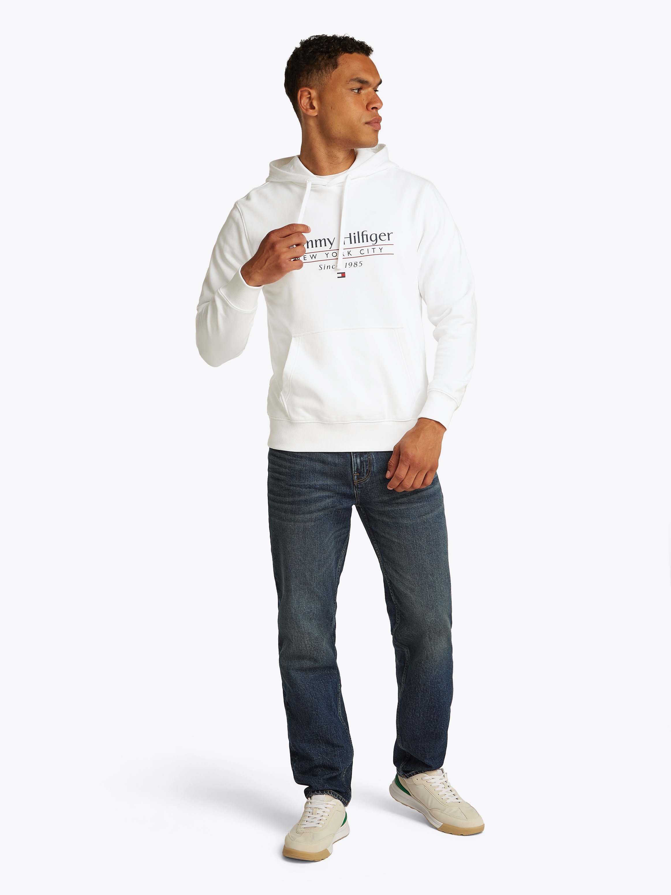 Tommy Hilfiger Hoodie »HILFIGER CENTER STACK HOODY«, mit großem mehrfarbigen Print