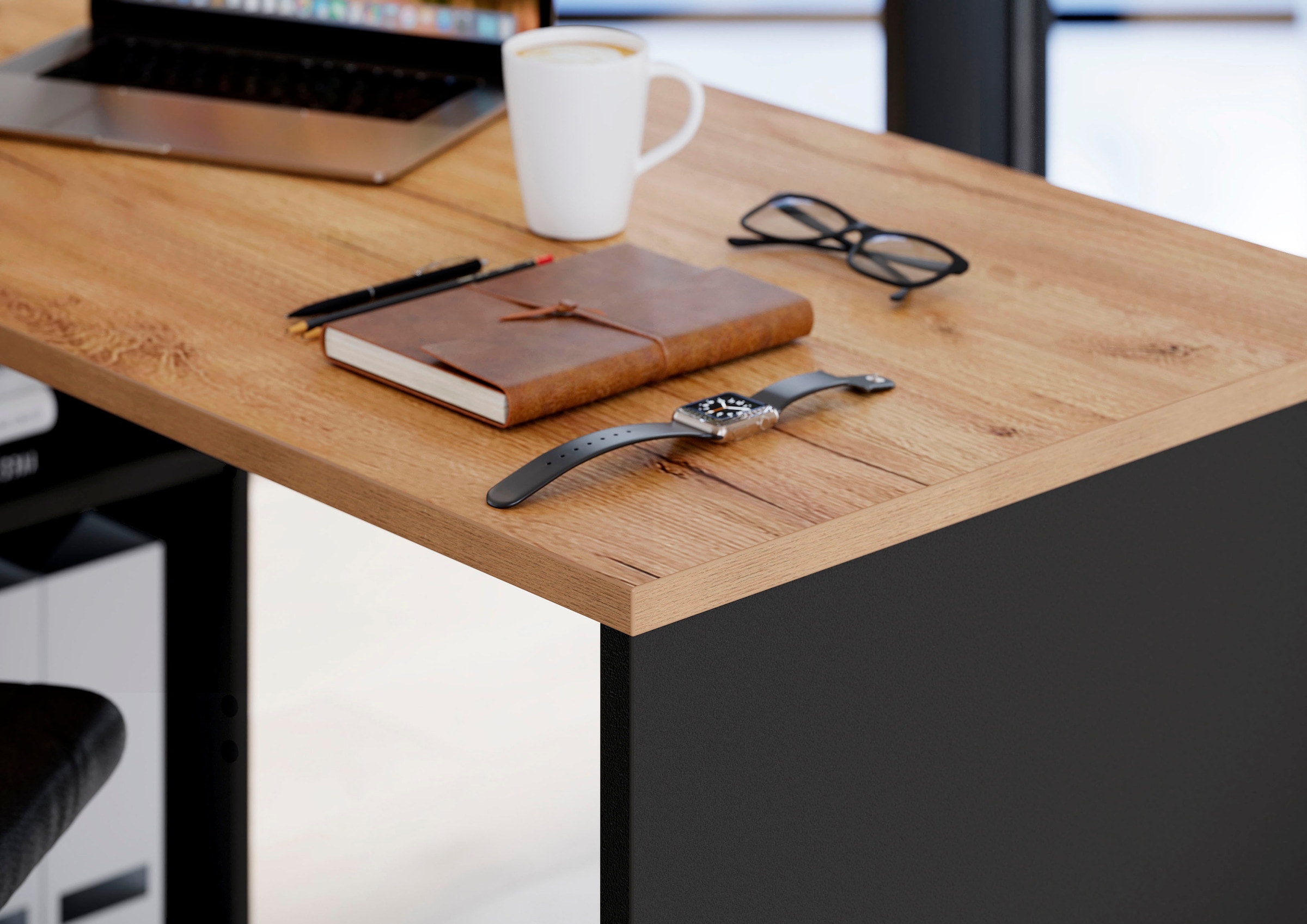 GERMANIA Eckschreibtisch »GW-Lissabon Winkelschreibtisch«, mit integriertem Sideboard, rechts oder links montierbar